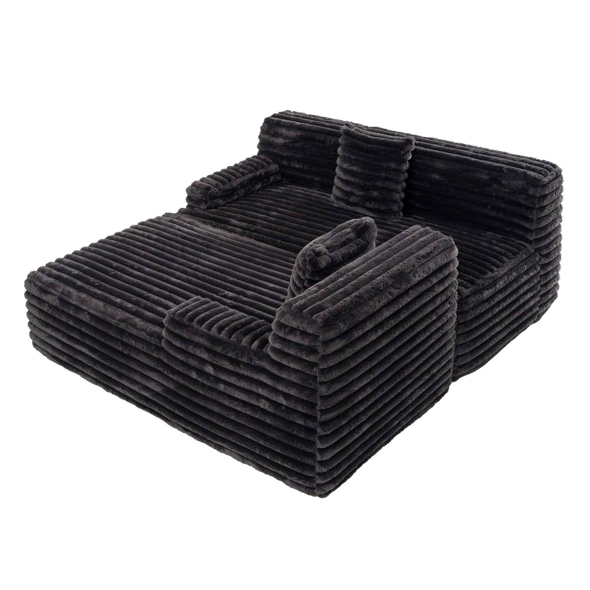 Modern Modular Cloud Sectional Sofa Free-Combined Couch with 2 Throw Pillows for Living Room