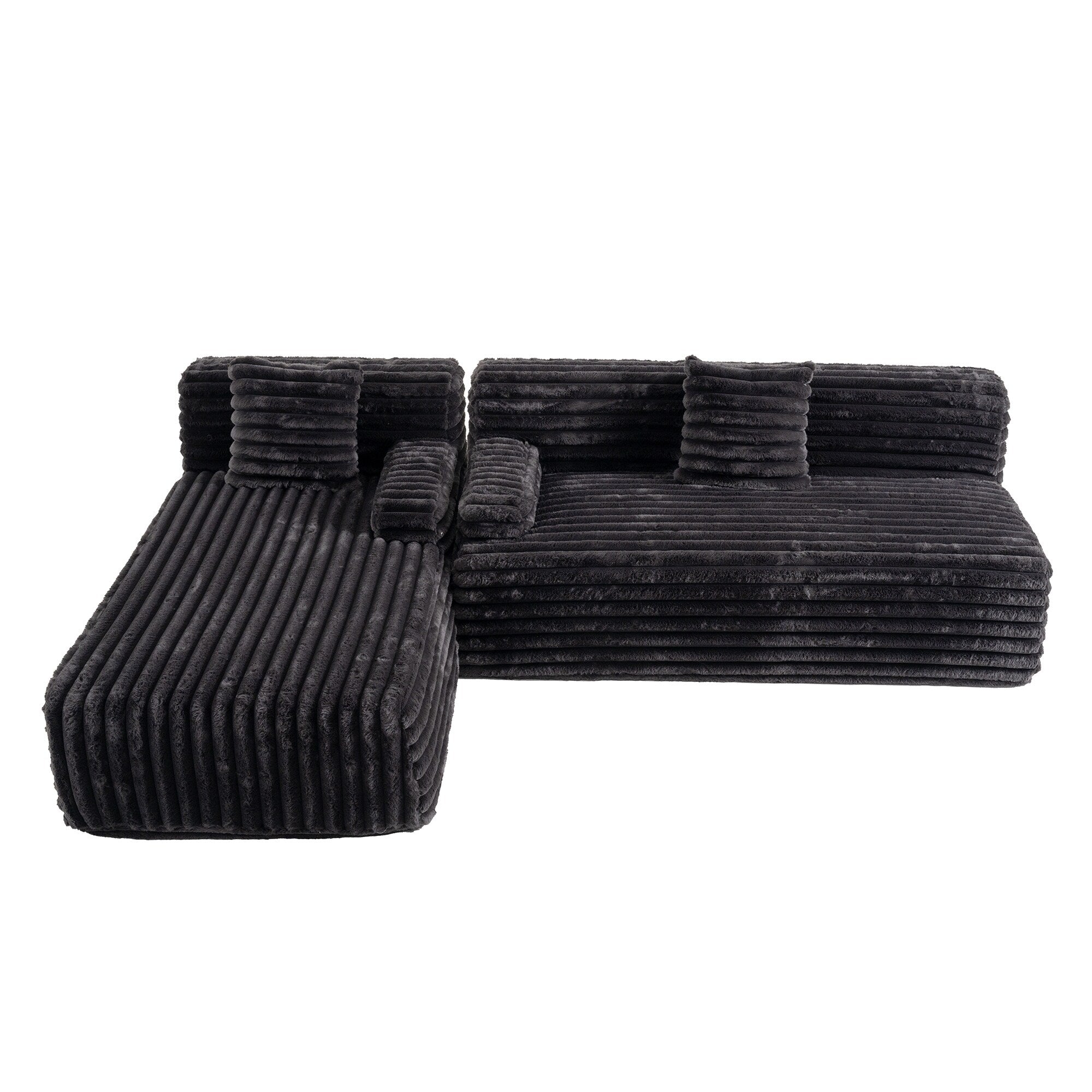 Modern Modular Cloud Sectional Sofa Free-Combined Couch with 2 Throw Pillows for Living Room
