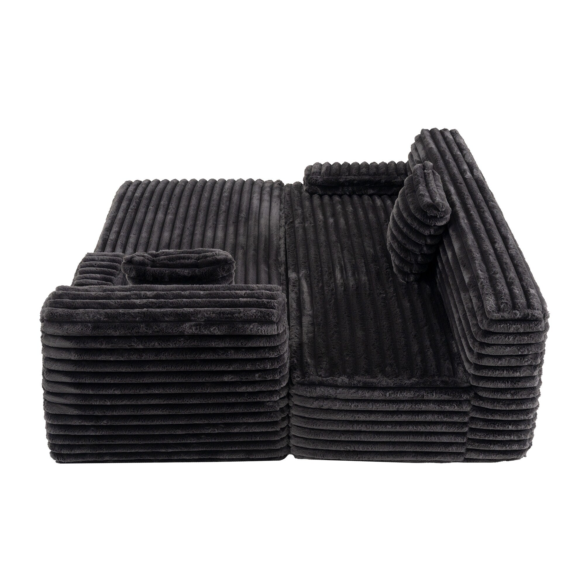 Modern Modular Cloud Sectional Sofa Free-Combined Couch with 2 Throw Pillows for Living Room