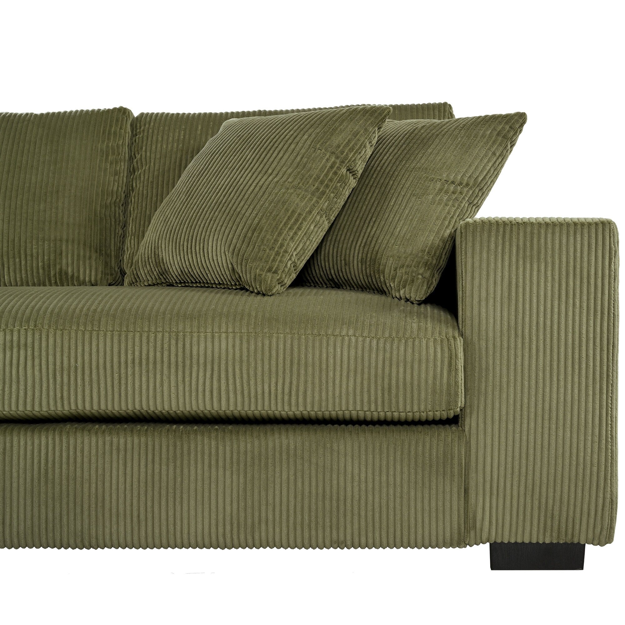 Modern Oversized 3-Seater Sectional Sofa with Cup Holders and USB Charging Ports, Thick Cushions for Living Room