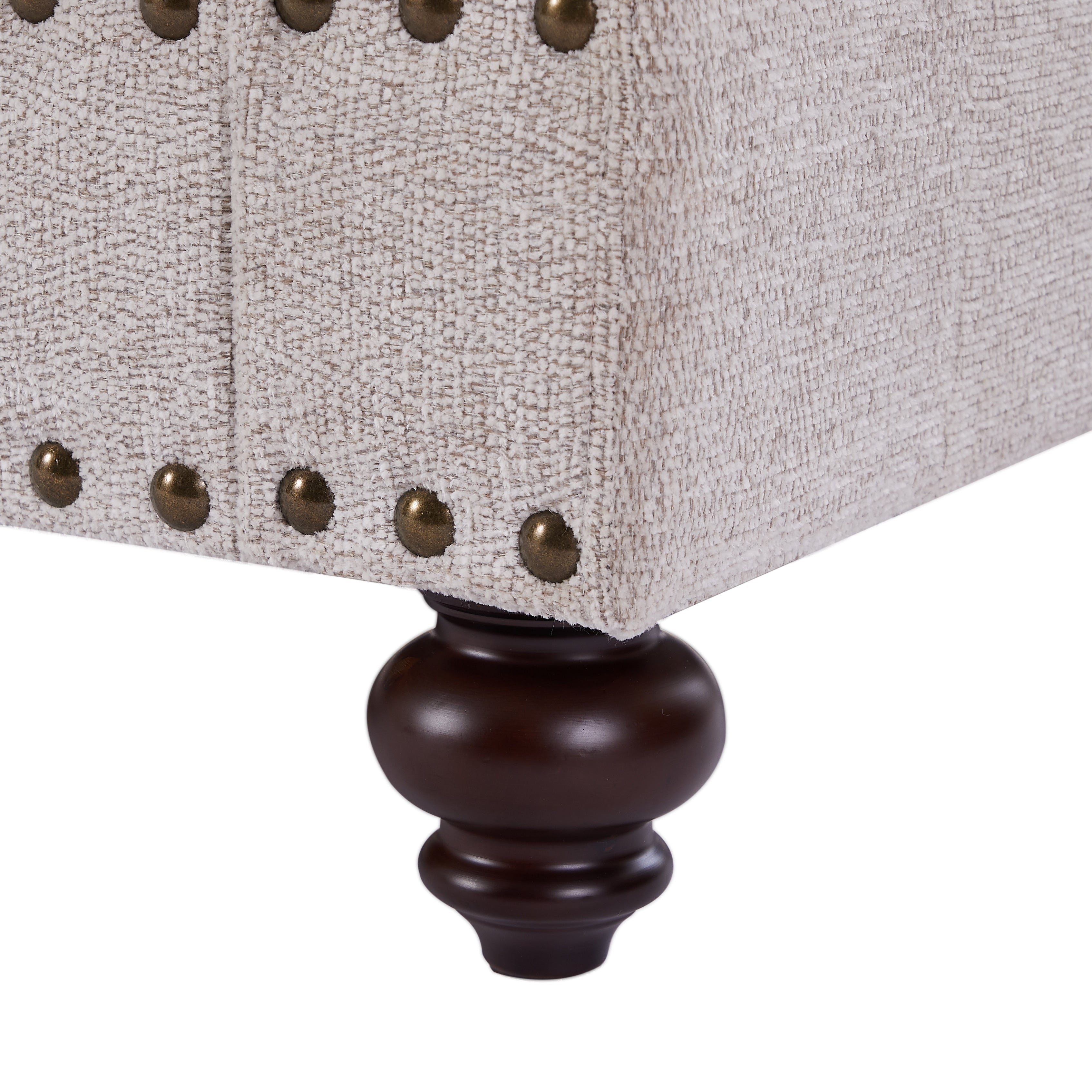 Modern Sleeper Sofa Chenille Fabric Sofa Couch with Nailhead Trim Couch and Lumbar Pillows, Rolled Arms Lounge Settee