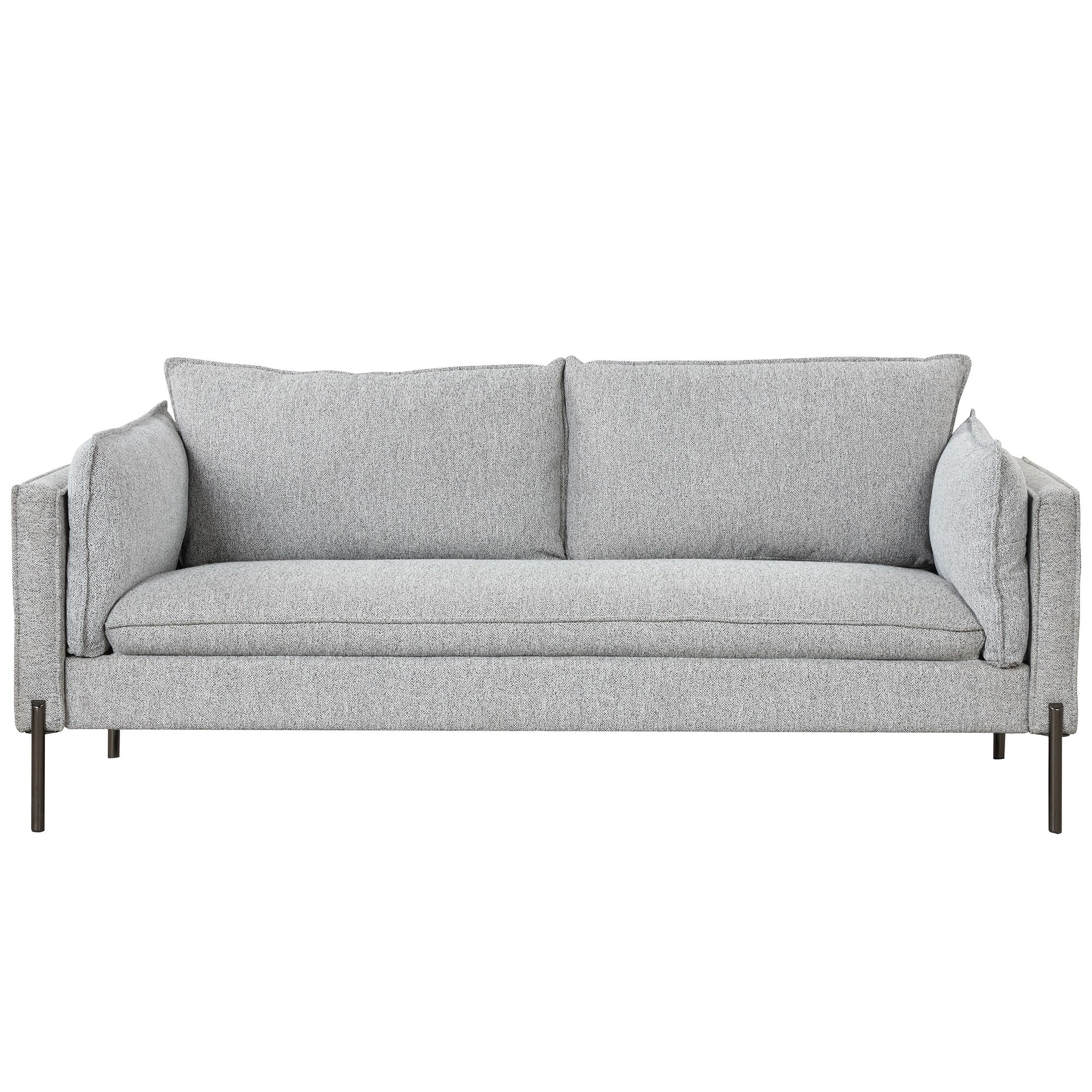 Modern Style 3 Seat Sofa Linen Fabric Upholstered Couch Furniture