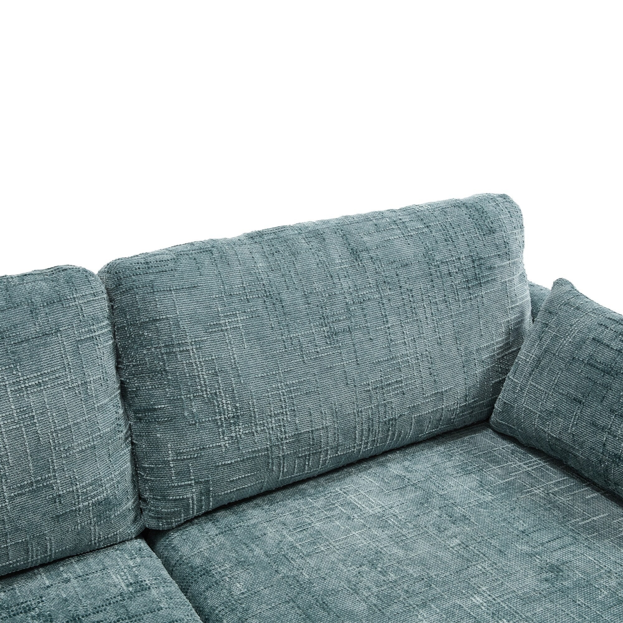 Modern Style Chenille 2-Seater Wood-Legged Sofa With Led Light, Usb Charging Port And Storage Bag Living Room Bedroom Study Room
