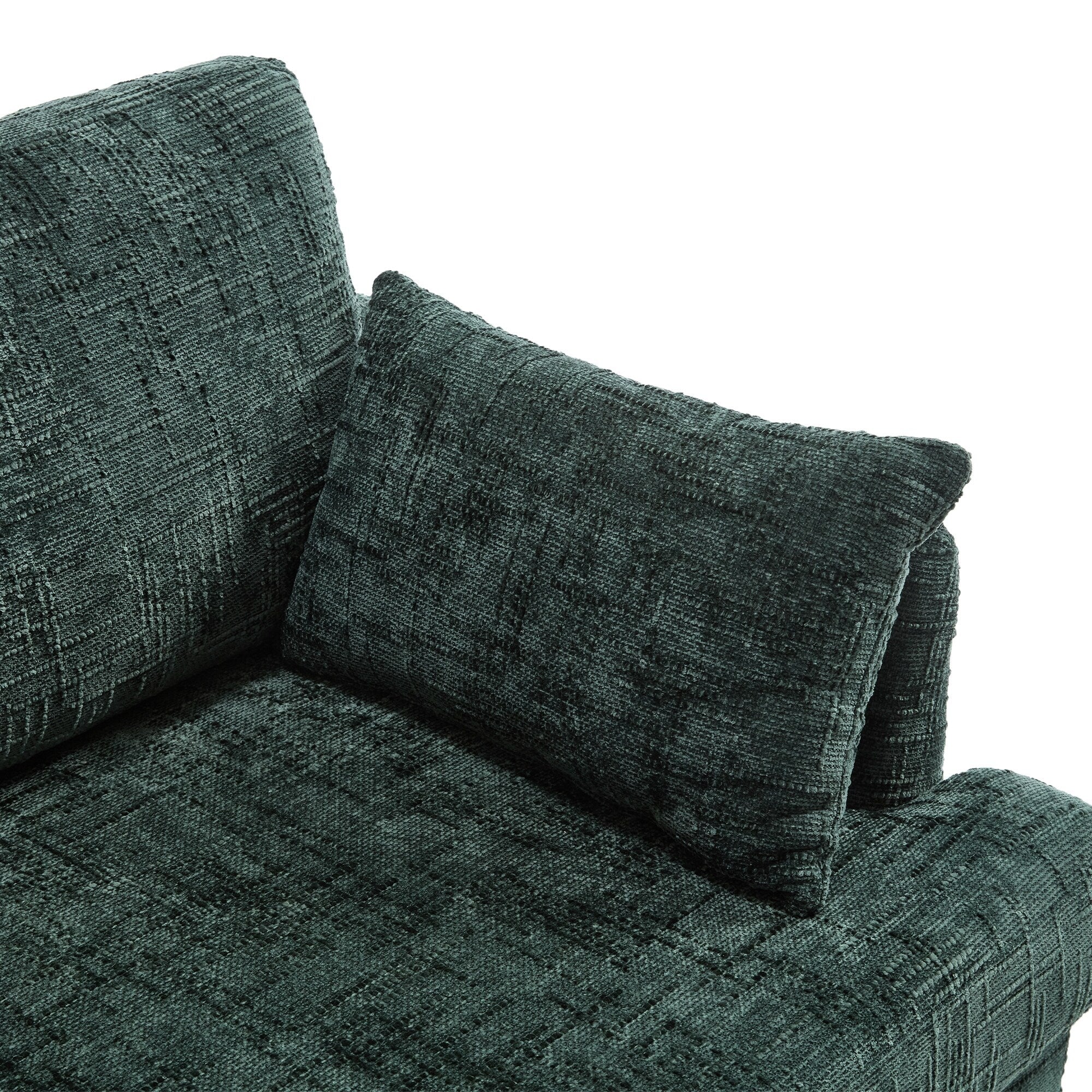 Modern Style Chenille 2-Seater Wood-Legged Sofa With Led Light, Usb Charging Port And Storage Bag Living Room Bedroom Study Room