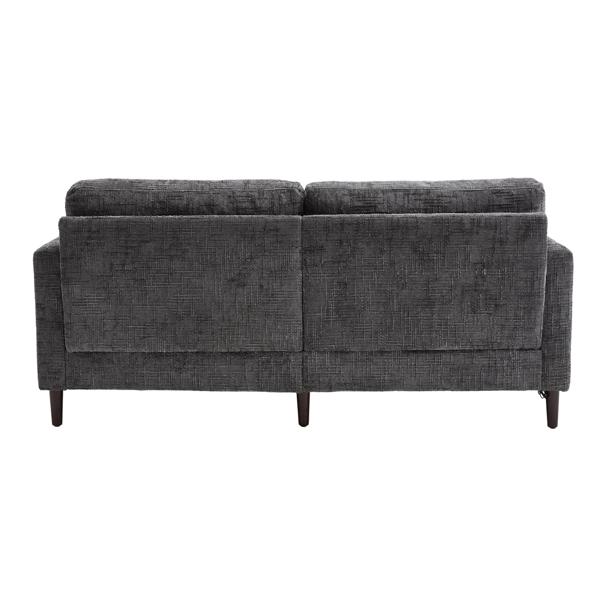 Modern Style Chenille 2-Seater Wood-Legged Sofa With Led Light, Usb Charging Port And Storage Bag Living Room Bedroom Study Room