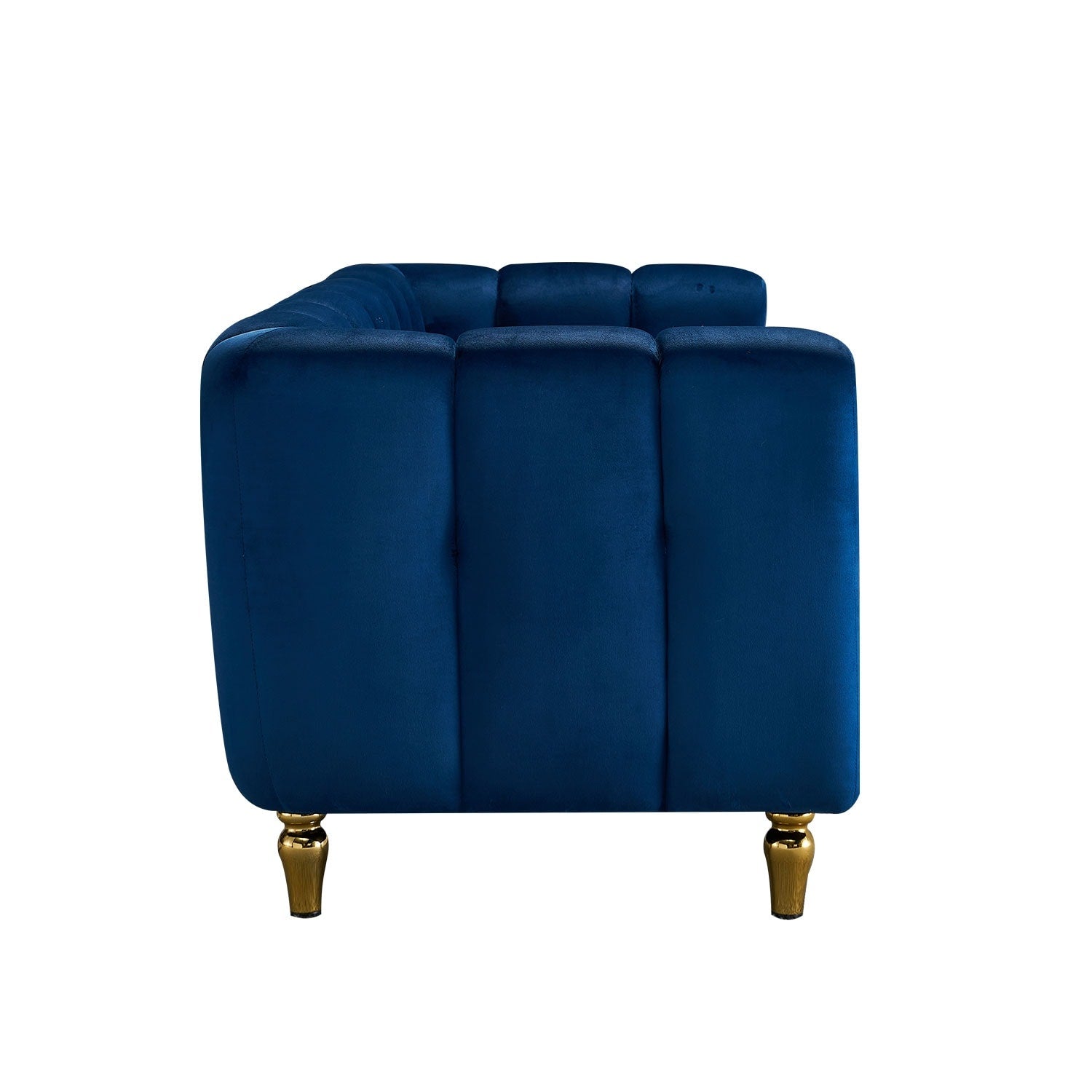 Blue Modern Velvet Sofa - 31.89 x 83.07 x 27.95