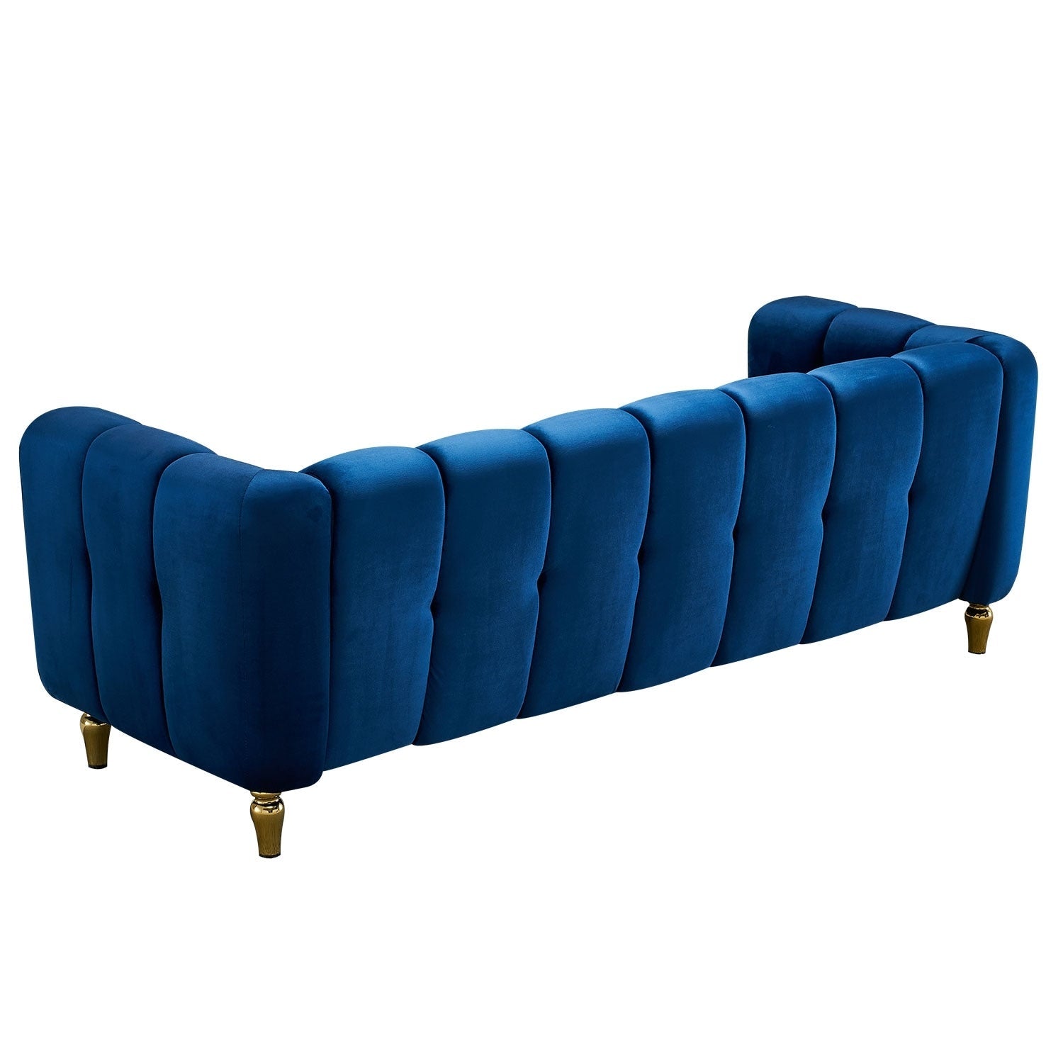 Blue Modern Velvet Sofa - 31.89 x 83.07 x 27.95
