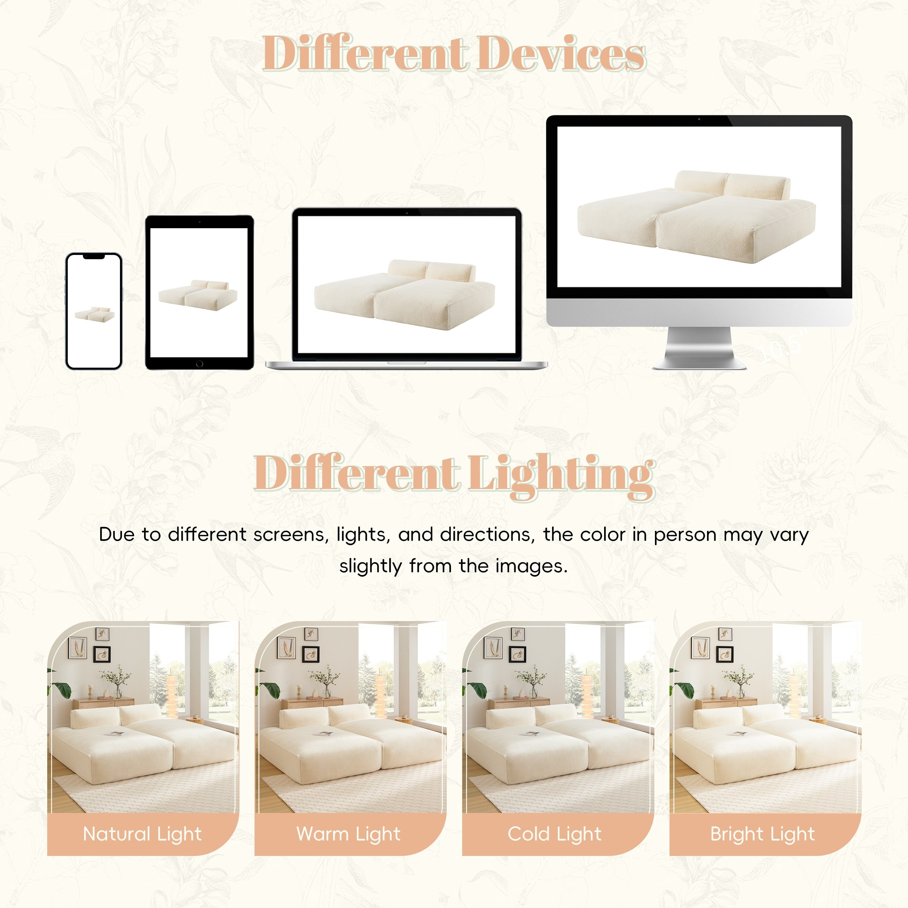 Modular 72-Inch Fully Compressed Sofa Bed with Frameless Design for Living Room, No Assembly Required
