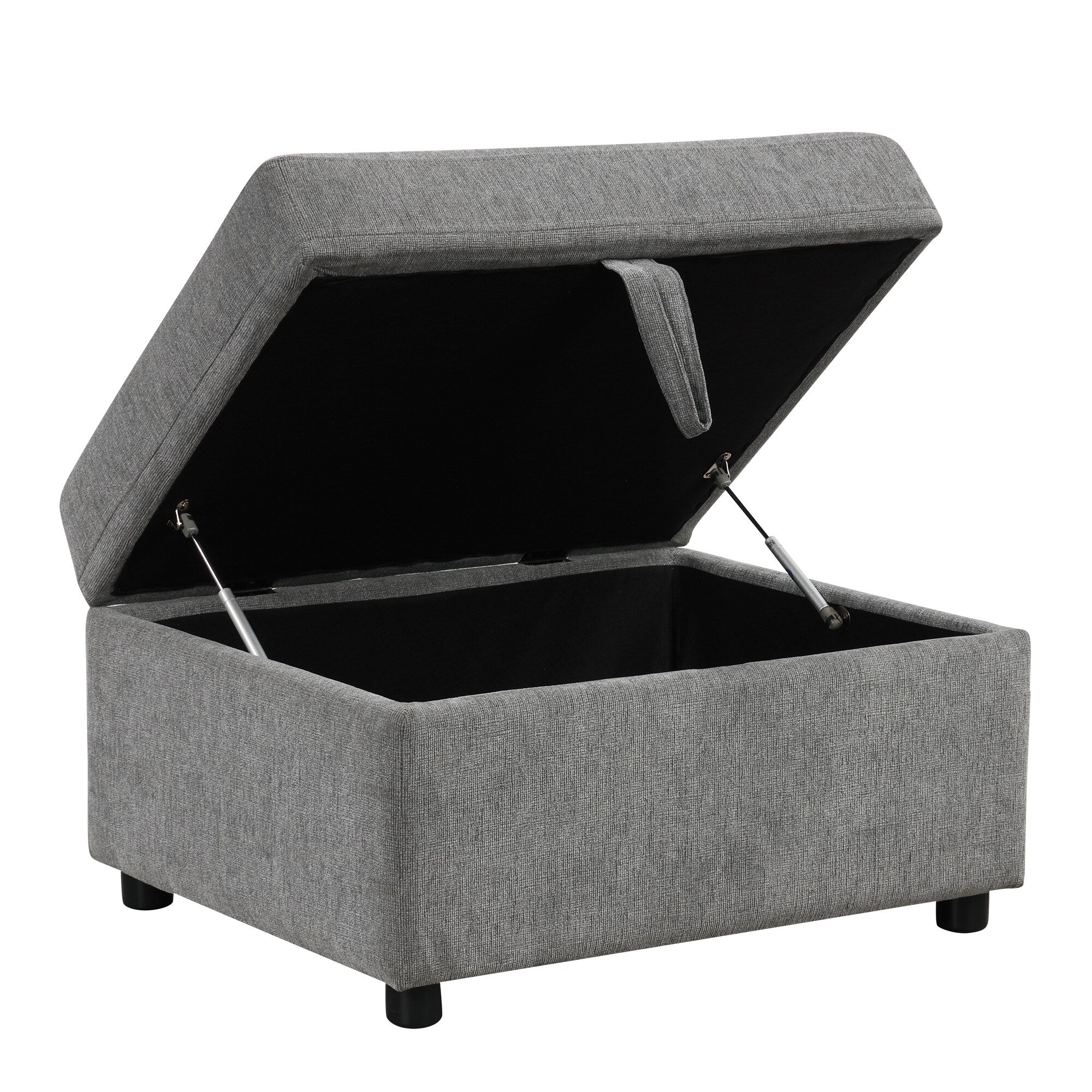 Modular Chenille Pull-Out Sleeper Sofa with Movable Storage Ottoman and USB Ports for Living Room