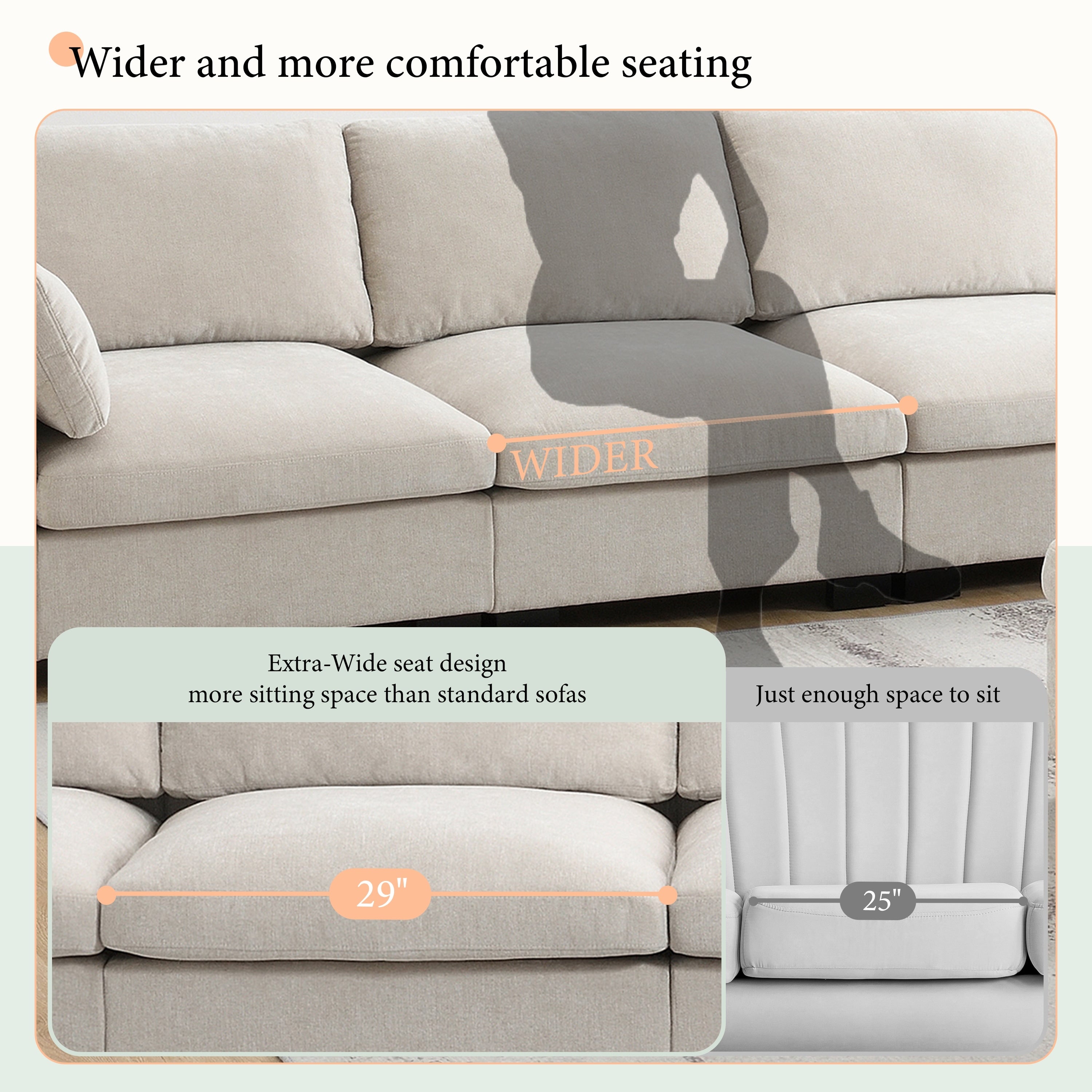 Modular L-Shaped Sectional Sofa with Foldable Table, Dual USB Charging, Side Storage Pockets and Movable Ottoman