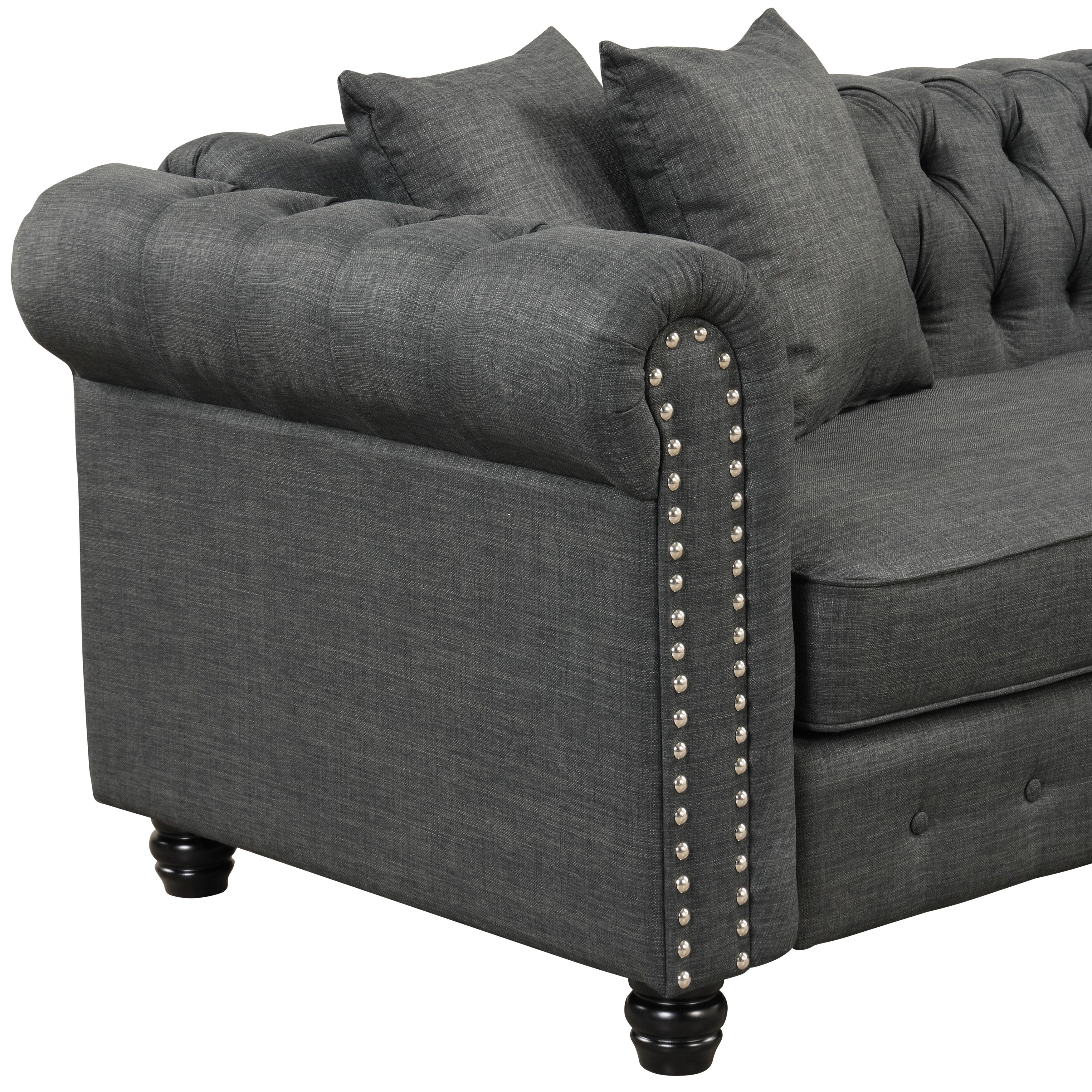 Morden Fort Chesterfield Sofa Living Room Furniture Couches Linen