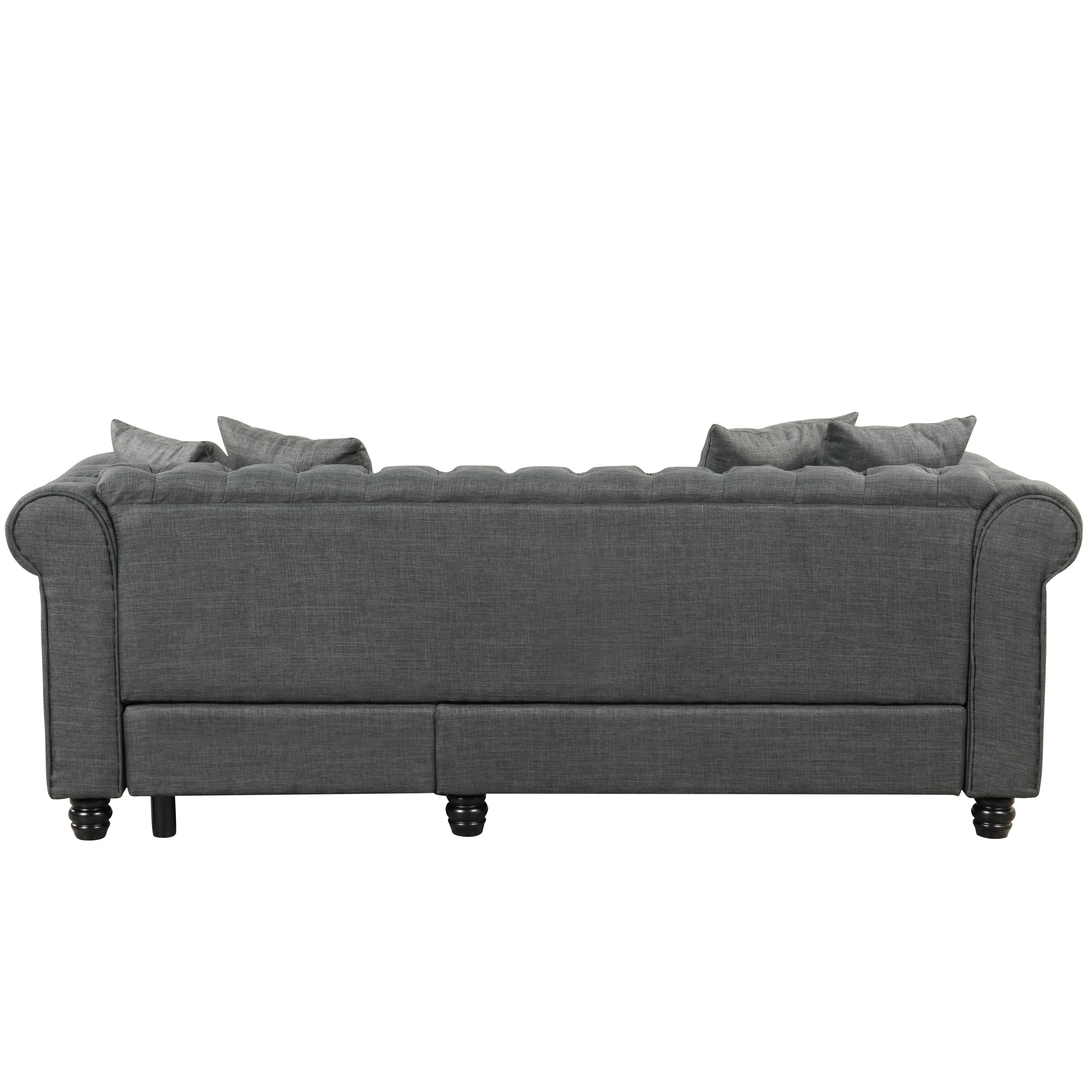 Morden Fort Chesterfield Sofa Living Room Furniture Couches Linen