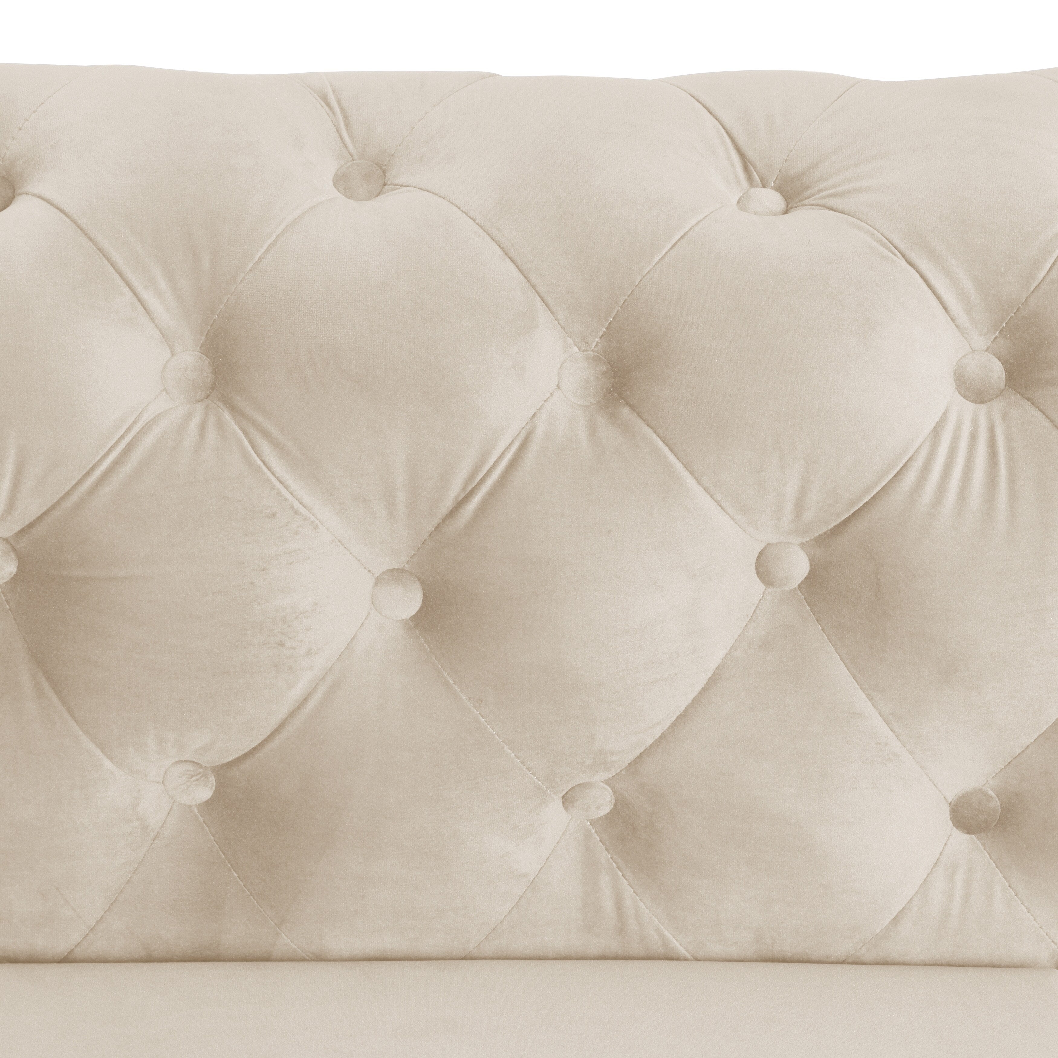 Morden Fort Modern Velvet Sofa with Button Tufted,Solid Wood Frame and Iron Legs