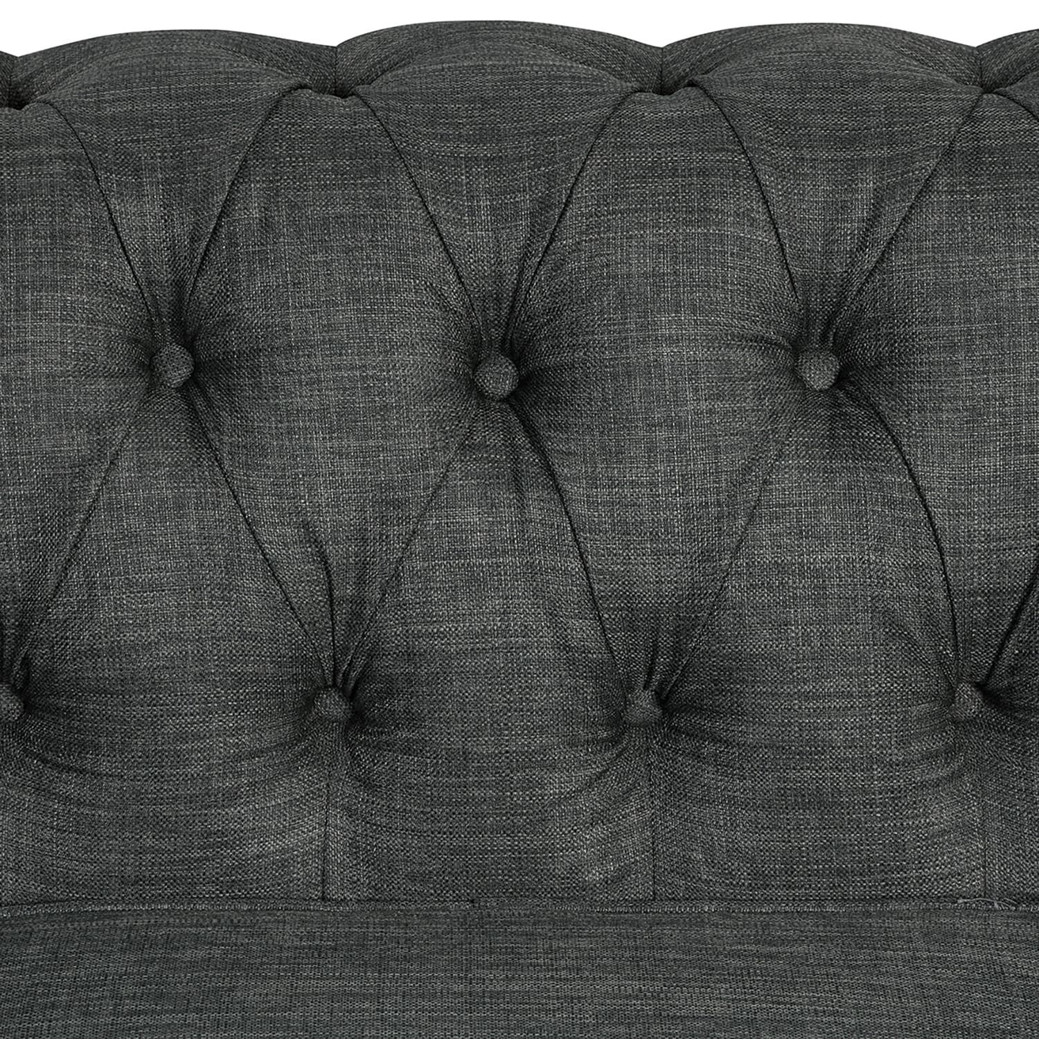 Morden Fort Linen Chesterfield Sofa with Button Tufted, Nailhead and Solid Wood Legs for Living Room