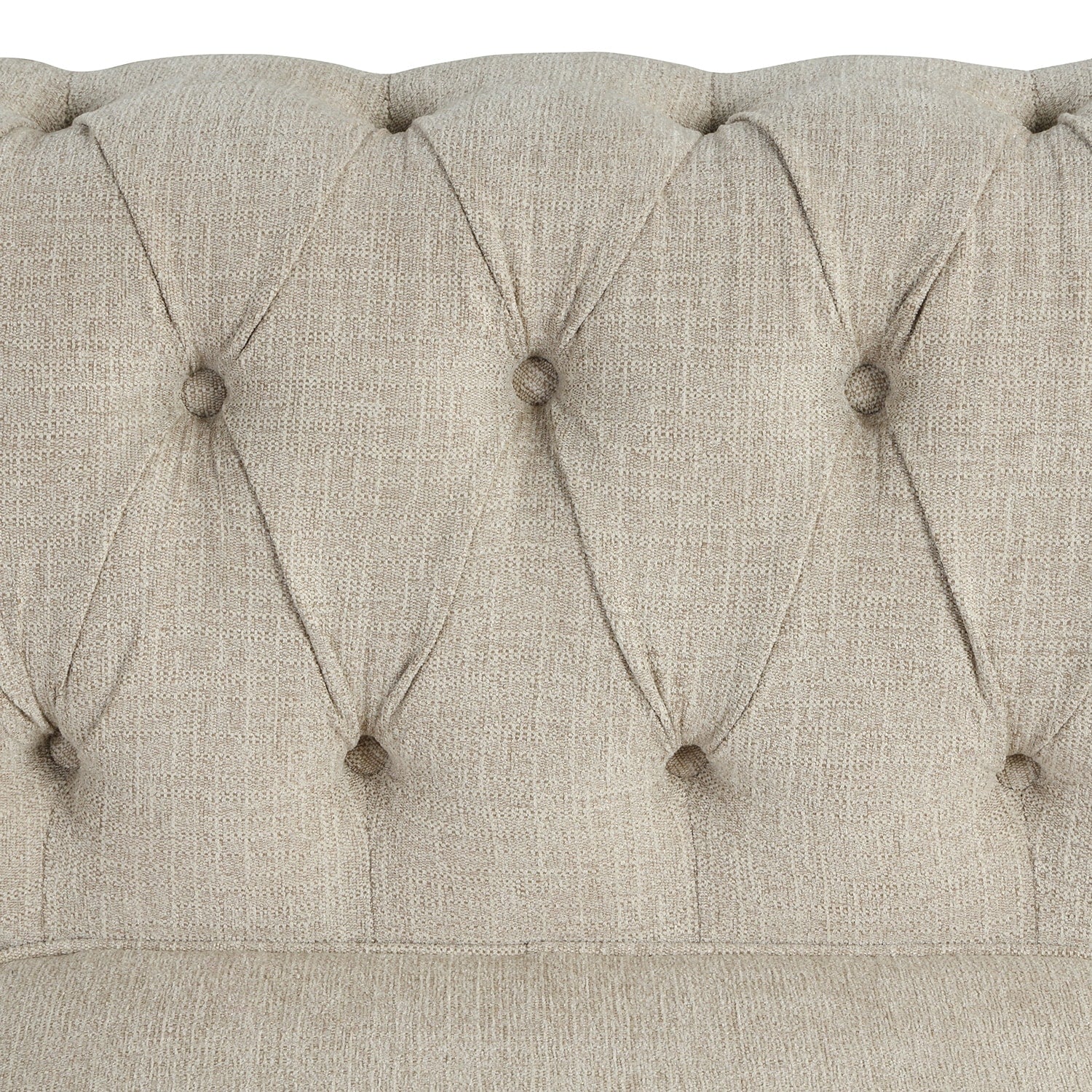 Morden Fort Linen Chesterfield Sofa with Button Tufted, Nailhead and Solid Wood Legs for Living Room