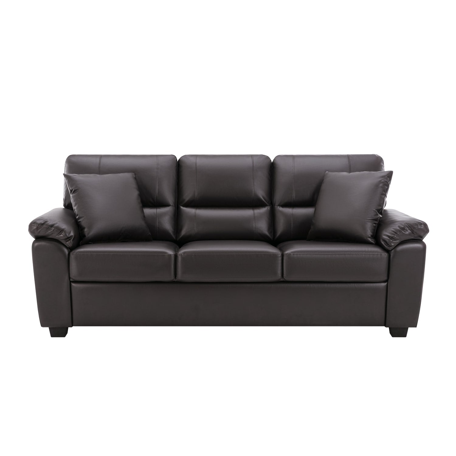 Morden Fort Upholstered Sofa for Living Room,Three-Seater Couch Faux Leather