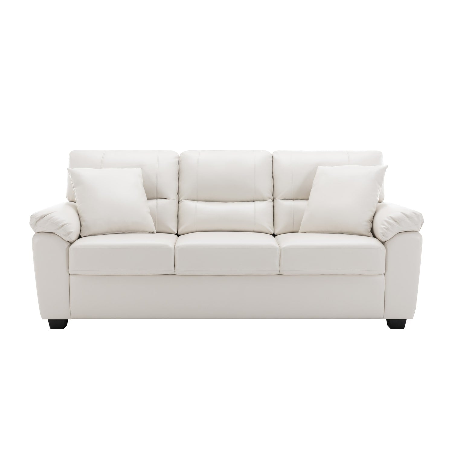 Morden Fort Upholstered Sofa for Living Room,Three-Seater Couch Faux Leather