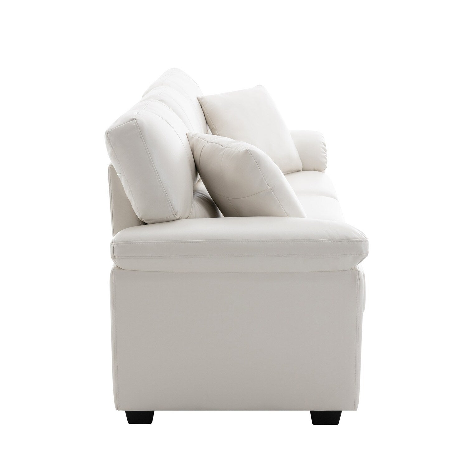 Morden Fort Upholstered Sofa for Living Room,Three-Seater Couch Faux Leather
