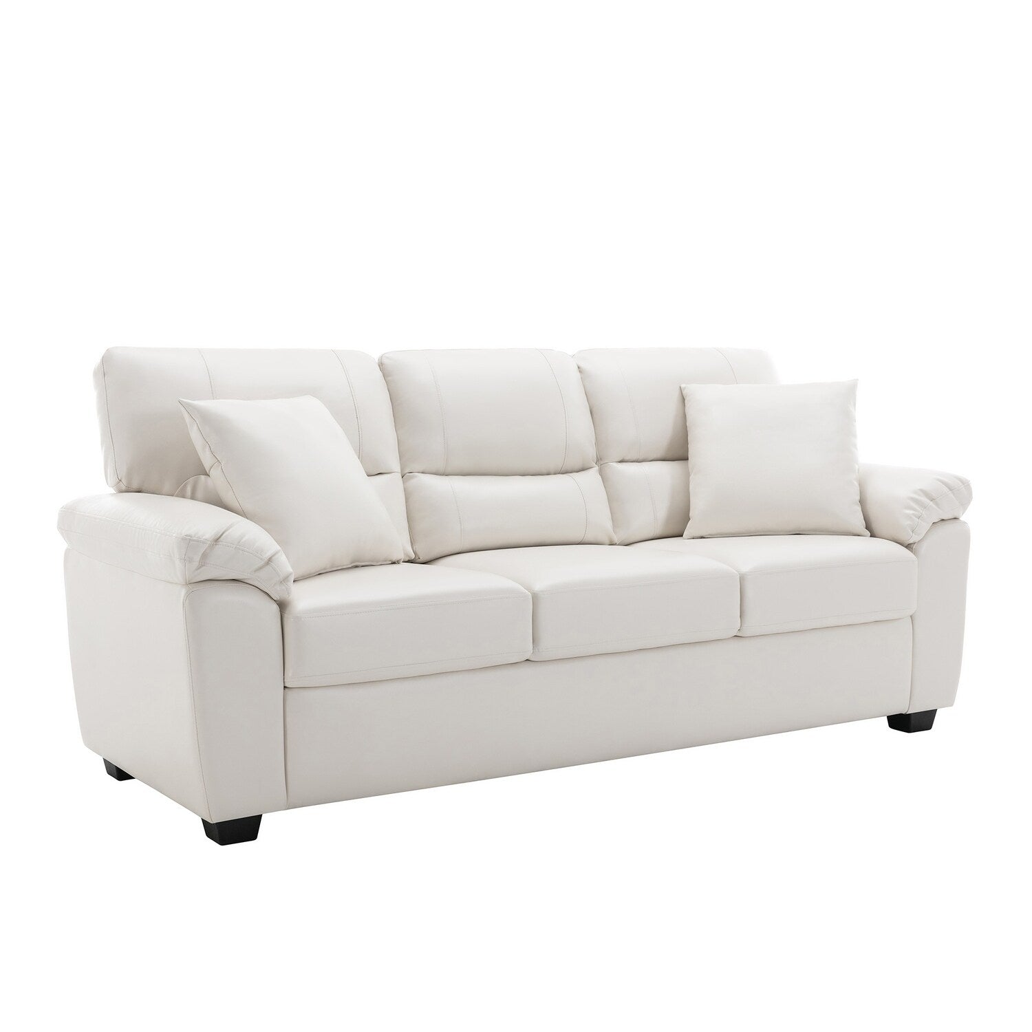 Morden Fort Upholstered Sofa for Living Room,Three-Seater Couch Faux Leather