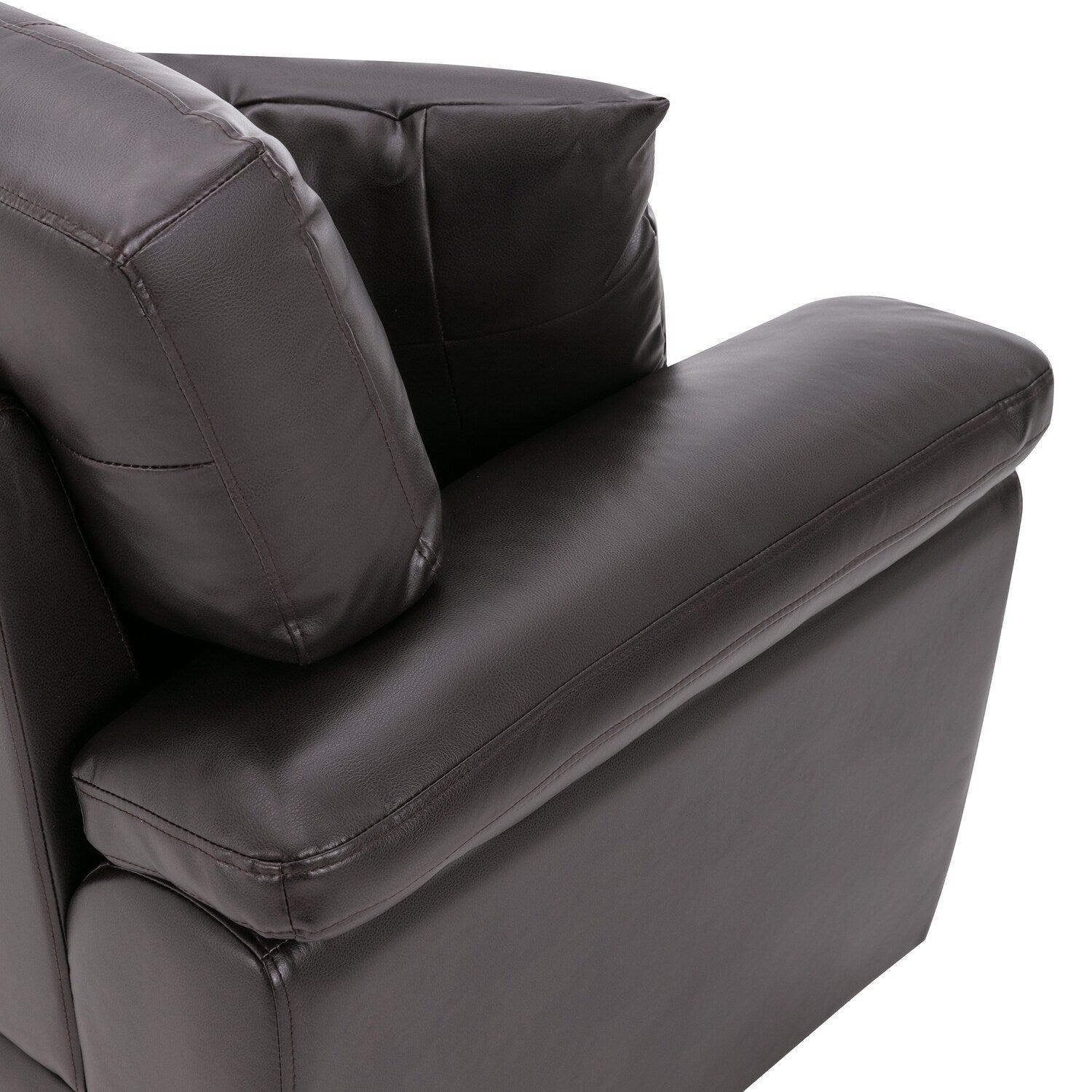 Morden Fort Upholstered Sofa for Living Room,Three-Seater Couch Faux Leather