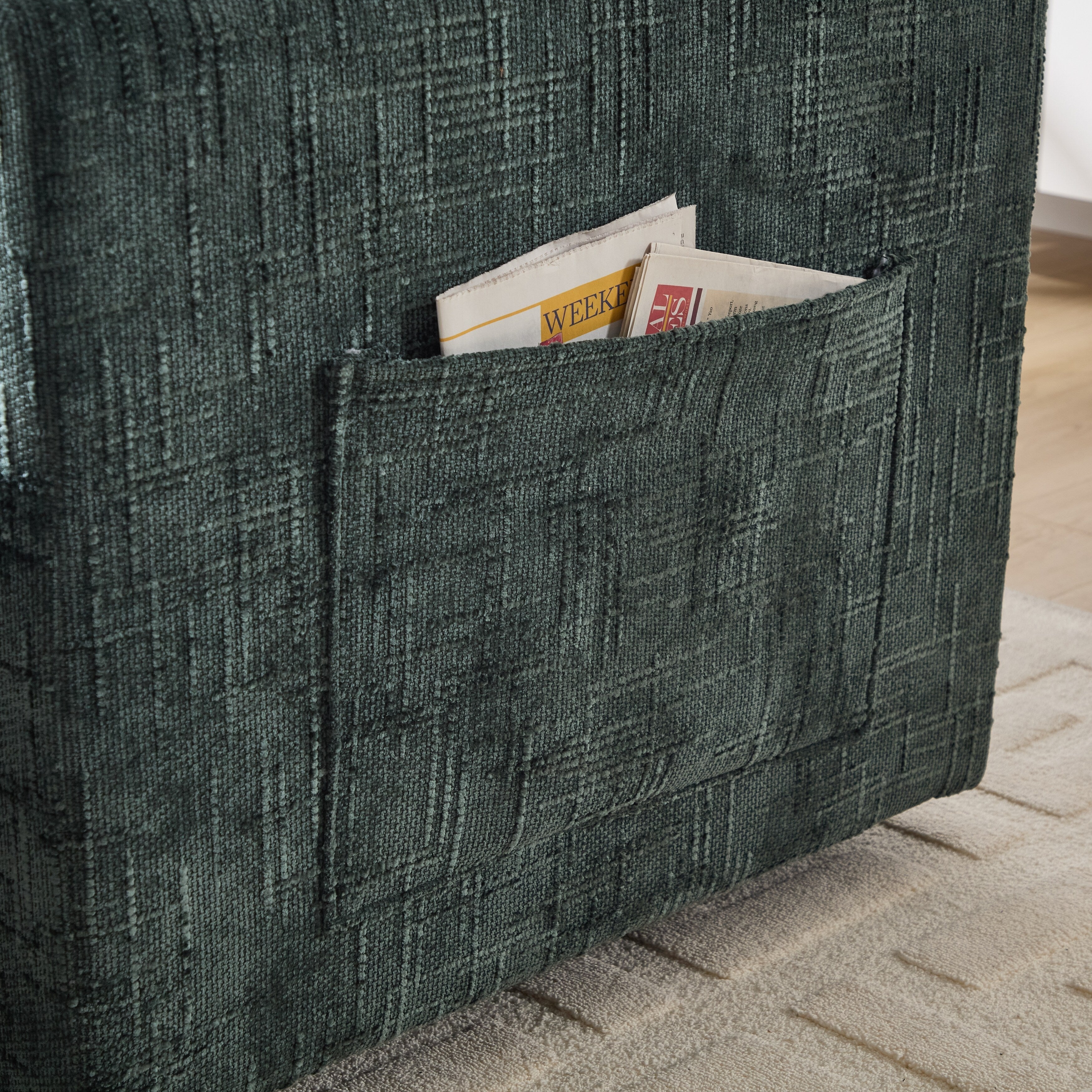 Multifunctional Lazy Person Sofa Recliner Can Be Stored Storage Backrest With Cell Phone Bracket Chenille Single Leisure Chair