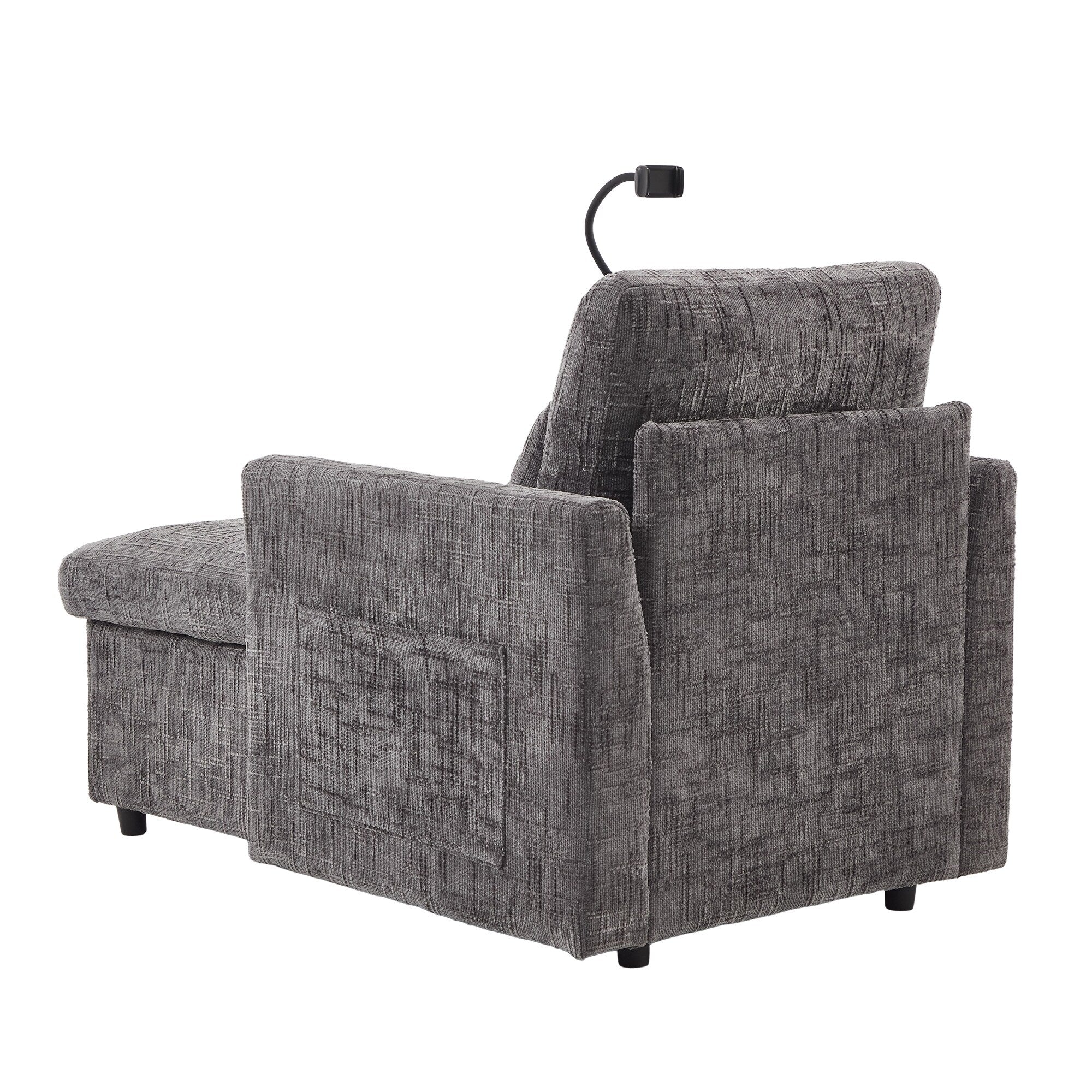 Multifunctional Lazy Person Sofa Recliner Can Be Stored Storage Backrest With Cell Phone Bracket Chenille Single Leisure Chair