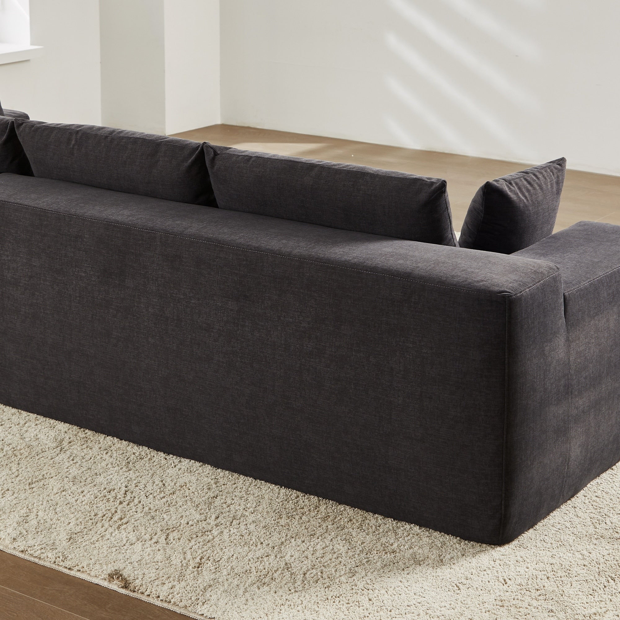 OVIOS Scratch-Resistant No Assembly Required Chaise Sofa