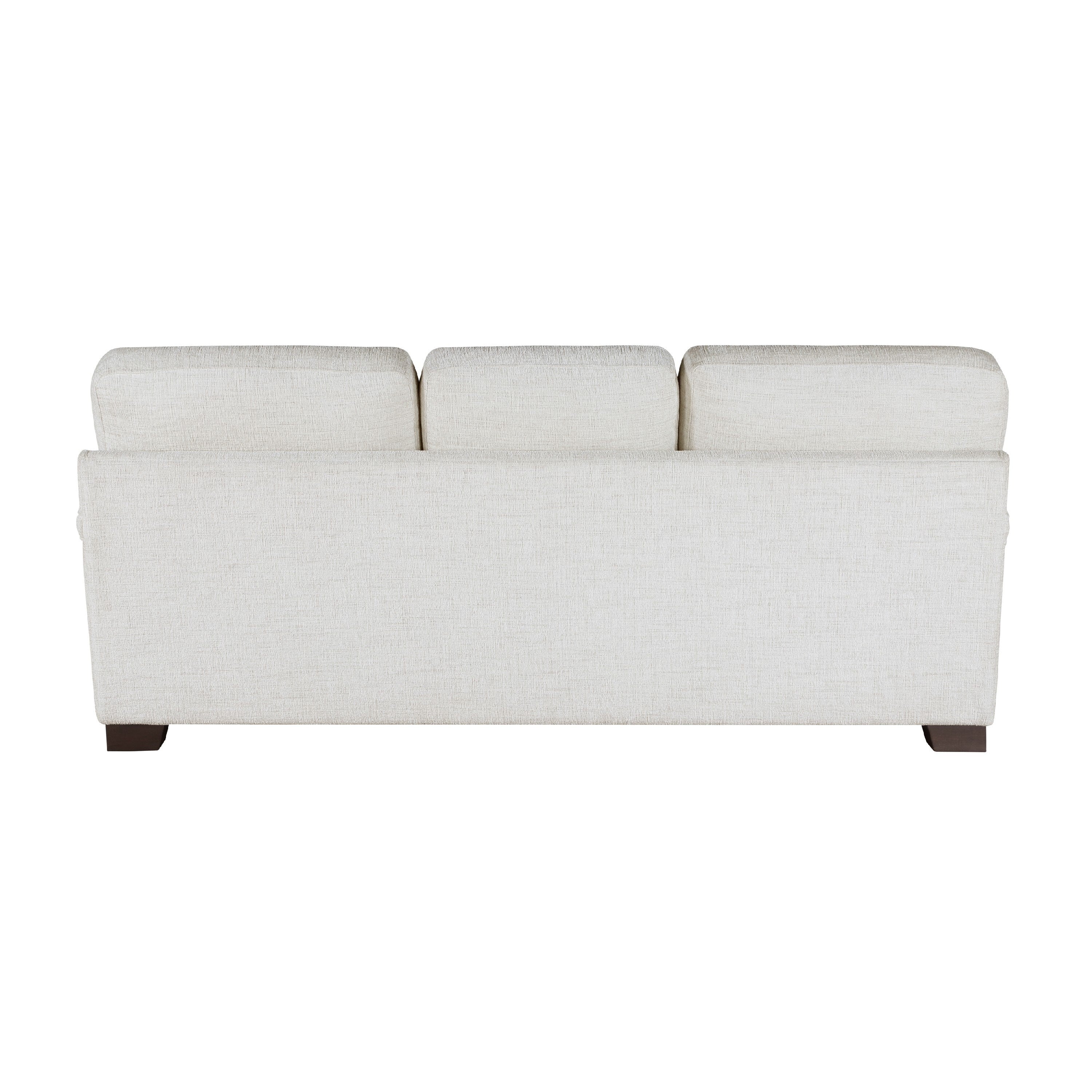 Osy Sofa with 4 Accent Pillows, 91 Inch, Soft Ivory Chenille