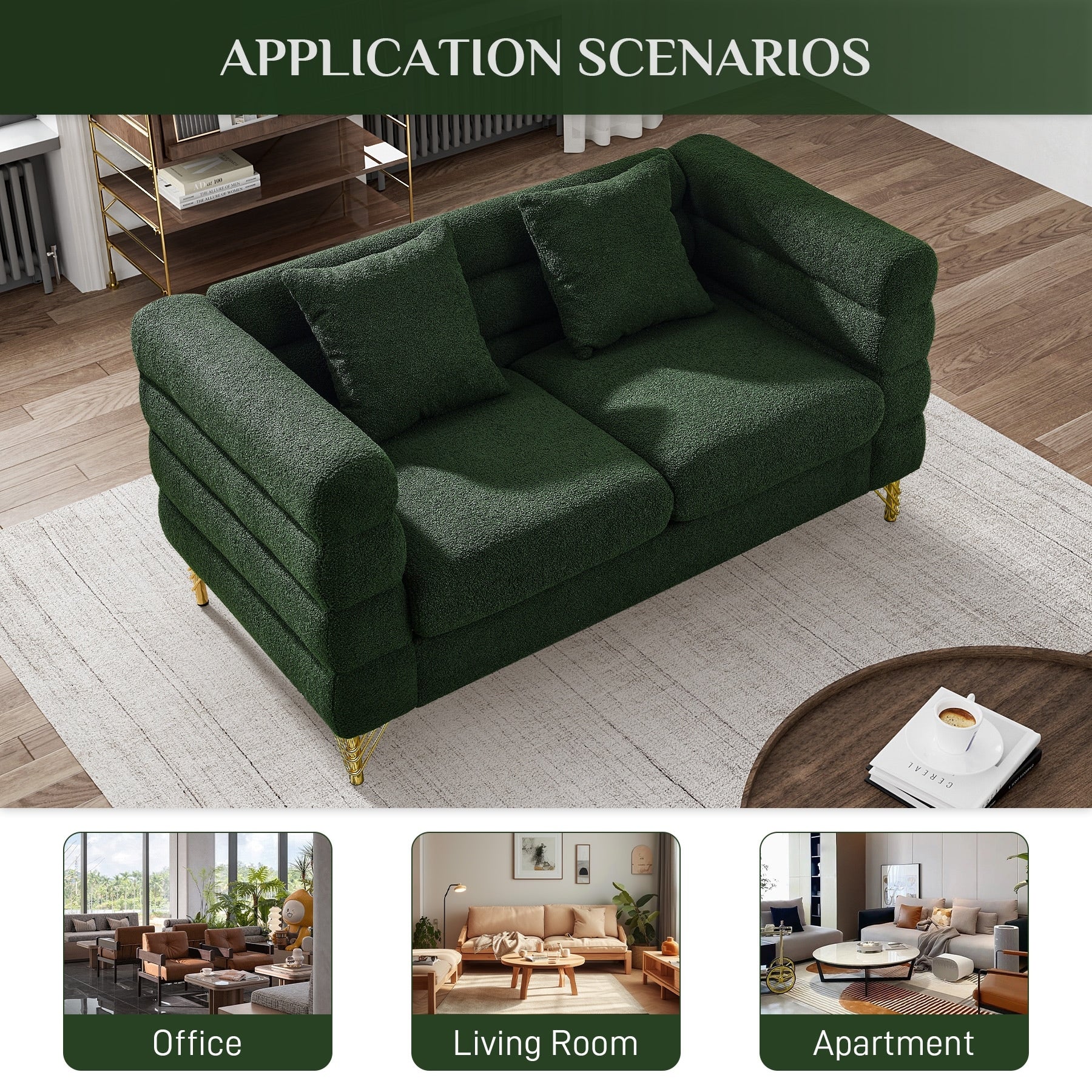Ouyessir Mid Century Sofa Couch for Bedroom, Living Room, Lounges, Office, Apartment