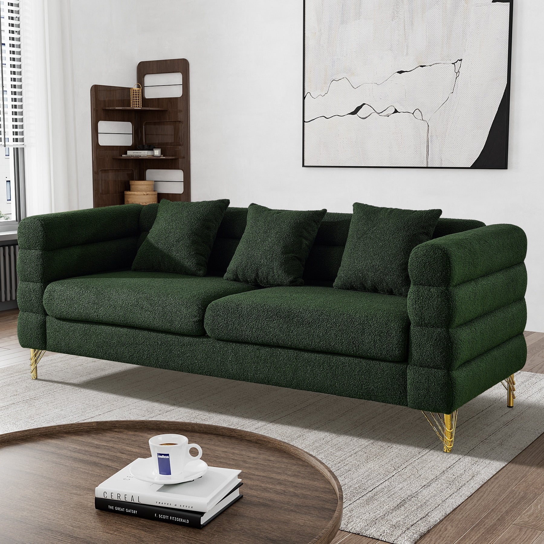 Ouyessir Mid Century Sofa Couch for Bedroom, Living Room, Lounges, Office, Apartment