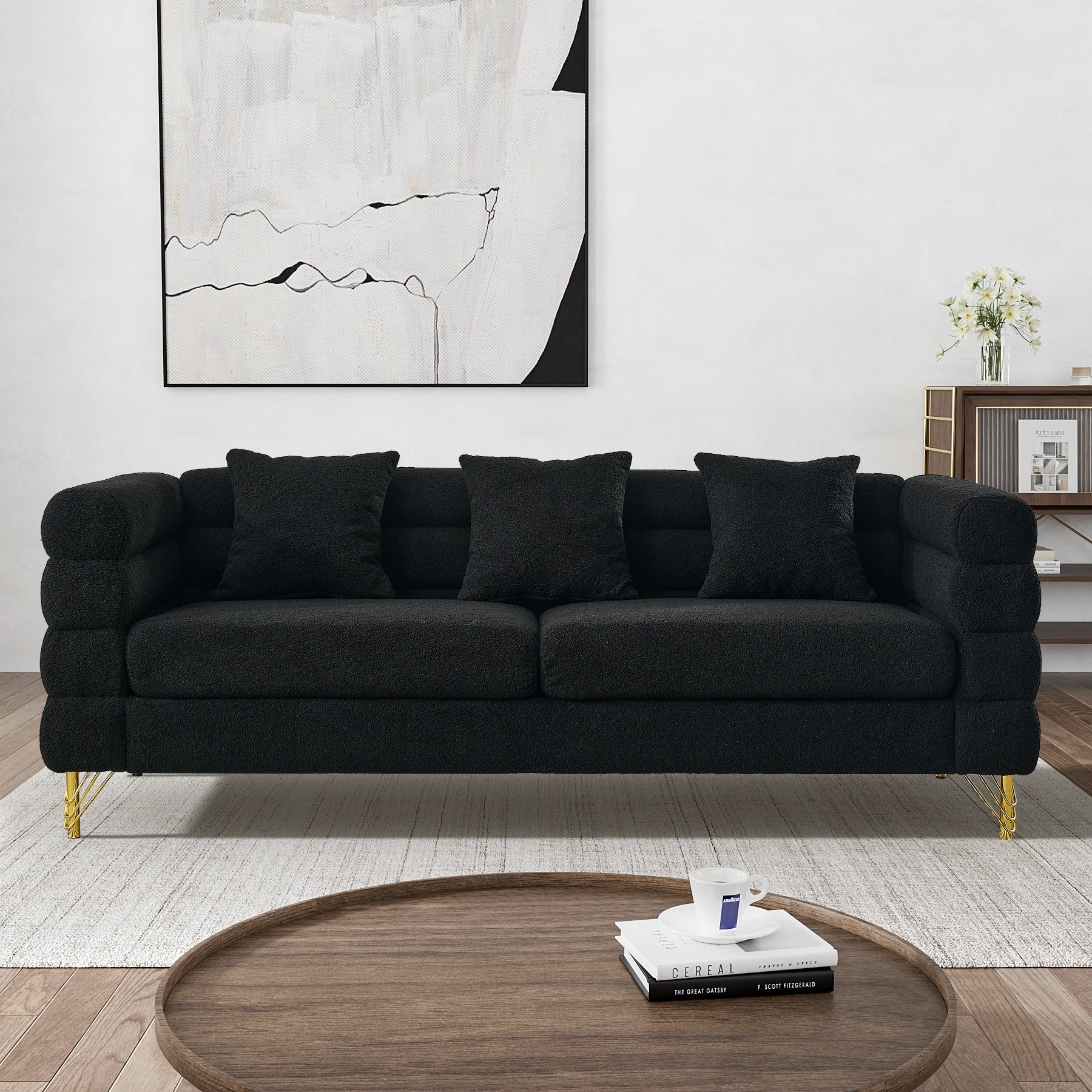 Ouyessir Mid Century Sofa Couch for Bedroom, Living Room, Lounges, Office, Apartment