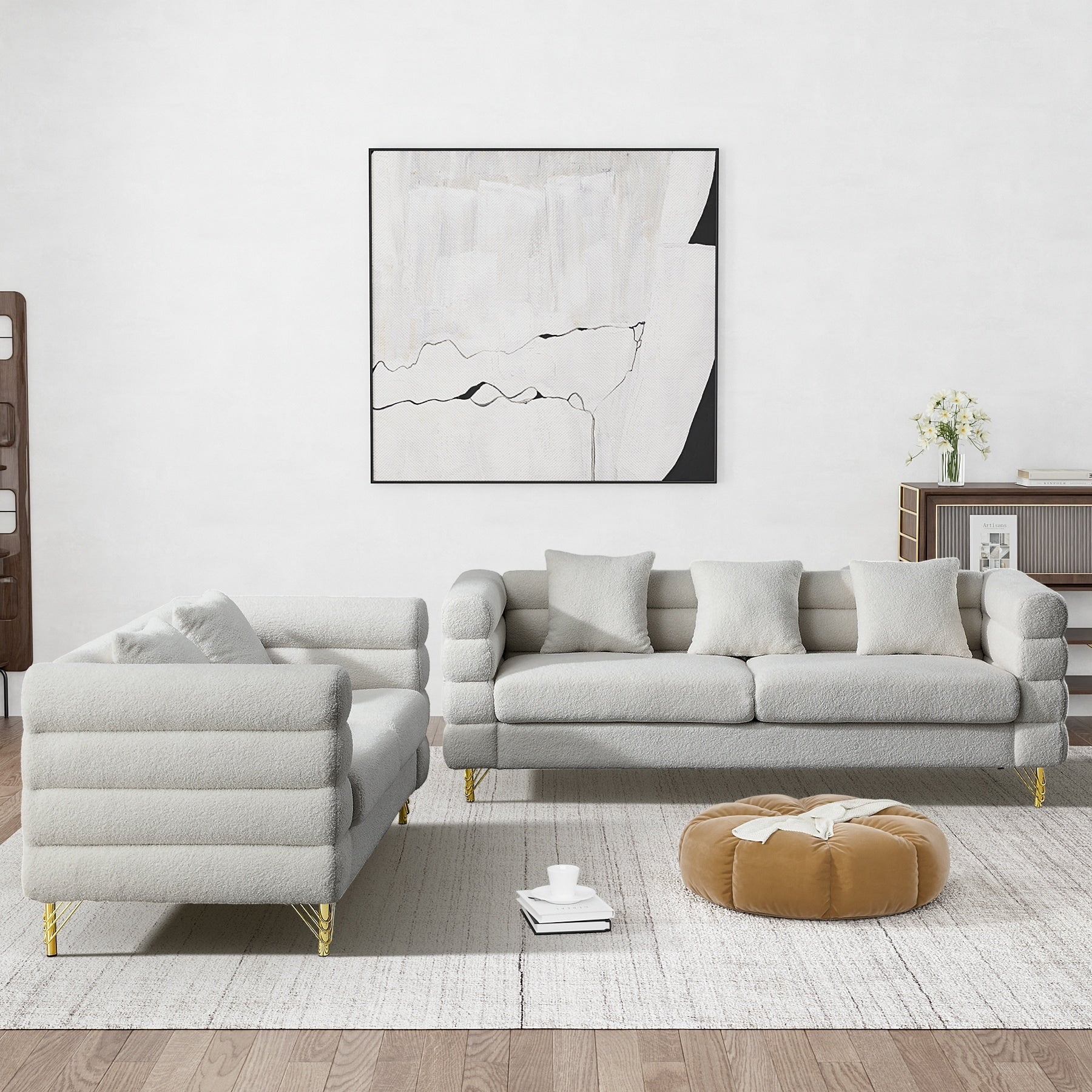 Ouyessir Mid Century Sofa Couch for Bedroom, Living Room, Lounges, Office, Apartment