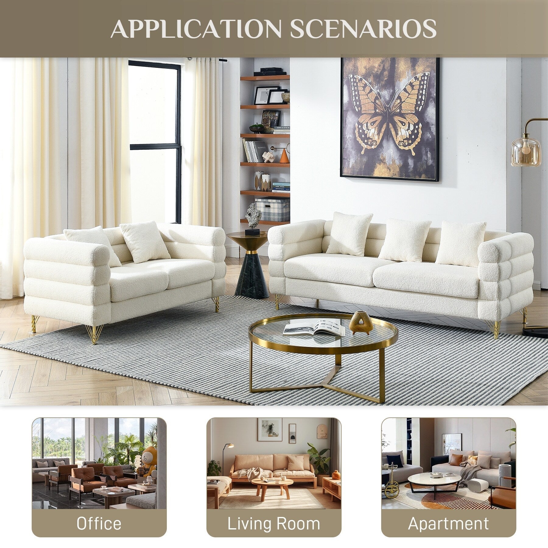 Ouyessir Mid Century Sofa Couch for Bedroom, Living Room, Lounges, Office, Apartment