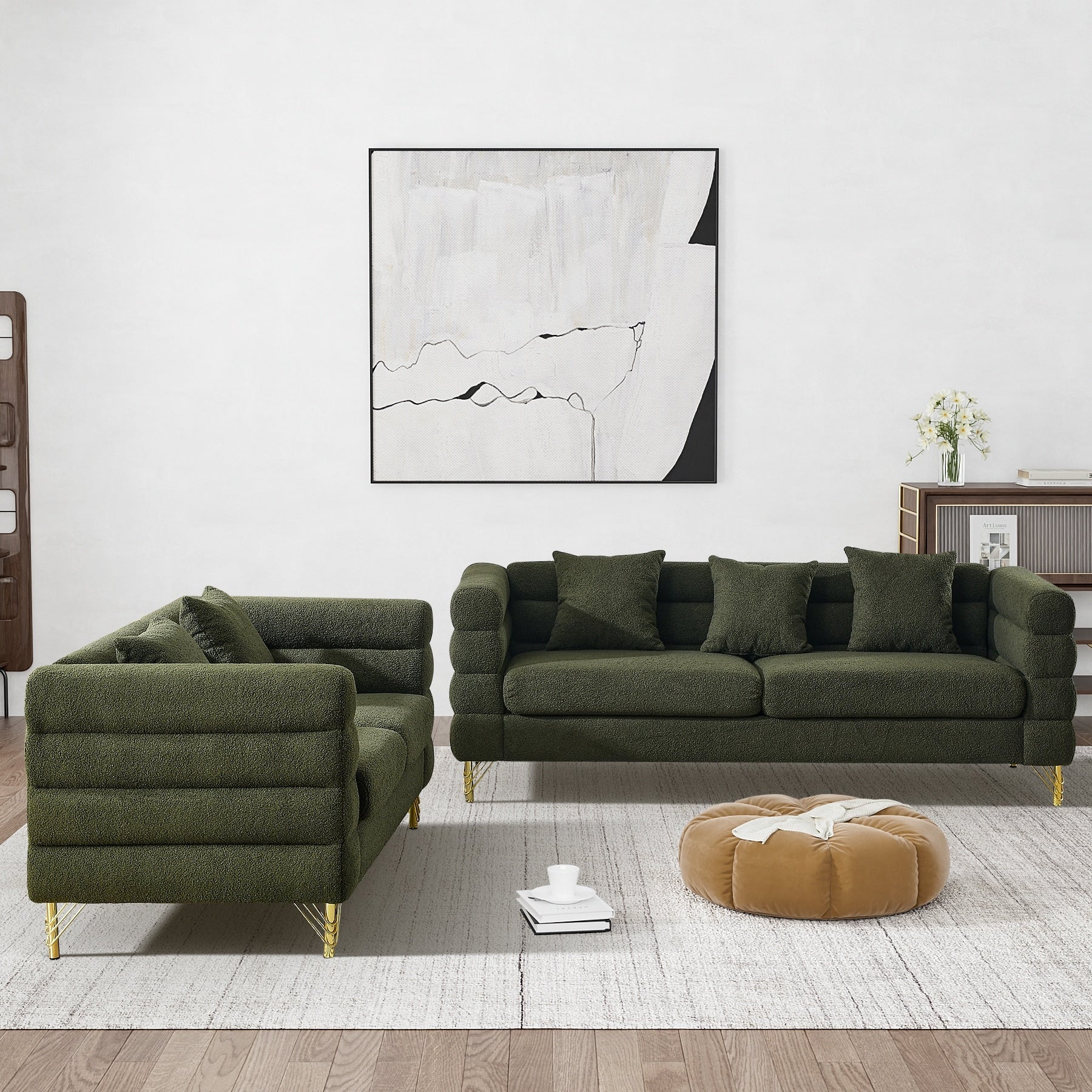 Ouyessir Mid Century Sofa Couch for Bedroom, Living Room, Lounges, Office, Apartment