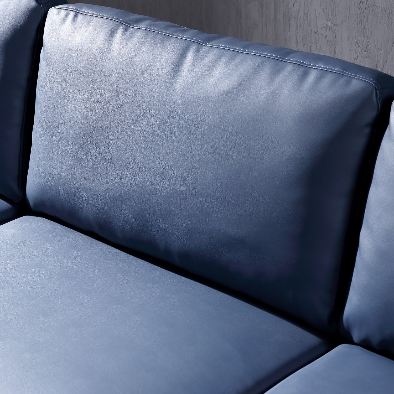 OVIOS Reversible Chaise Sofa With Fluffy Cushions Metal Legs