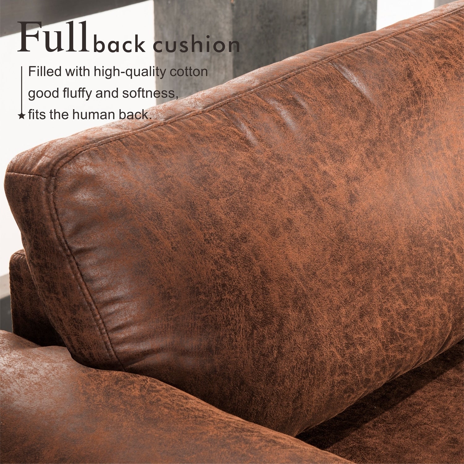 OVIOS Reversible Chaise Sofa With Fluffy Cushions Metal Legs
