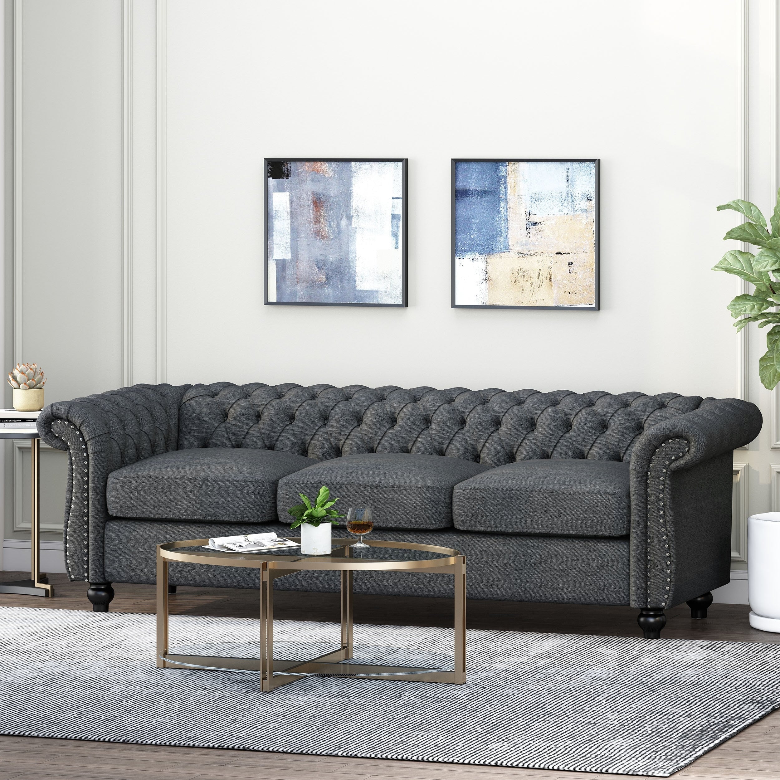 Parksley Tufted Chesterfield 3-seat Sofa by Christopher Knight Home
