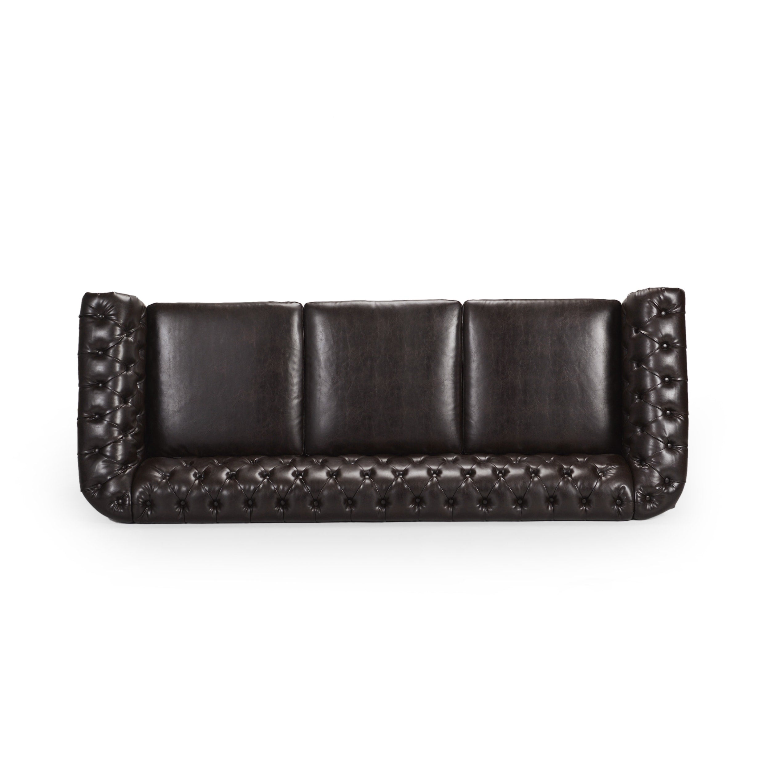 Parksley Tufted Chesterfield Faux Leather Sofa by Christopher Knight Home