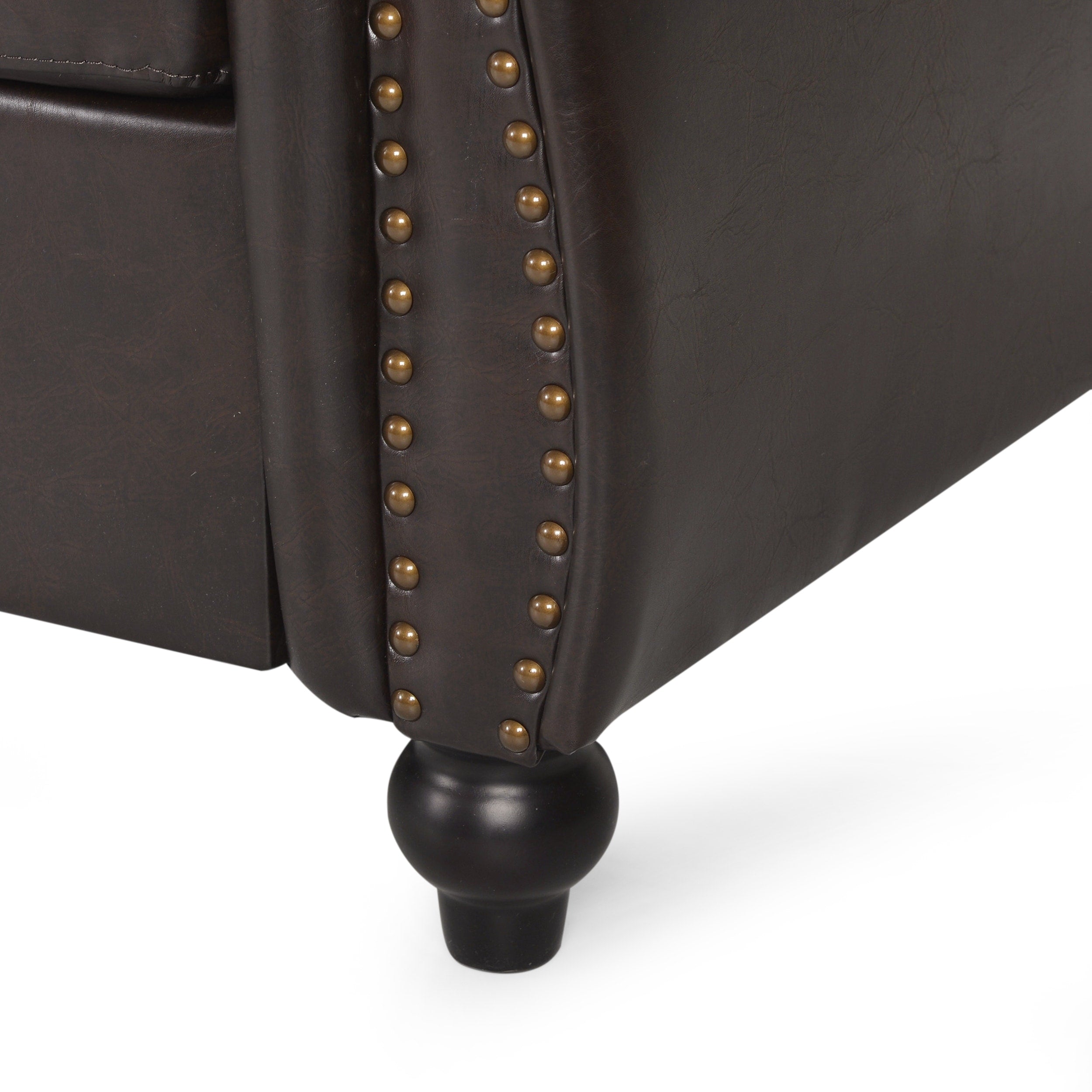 Parksley Tufted Chesterfield Faux Leather Sofa by Christopher Knight Home