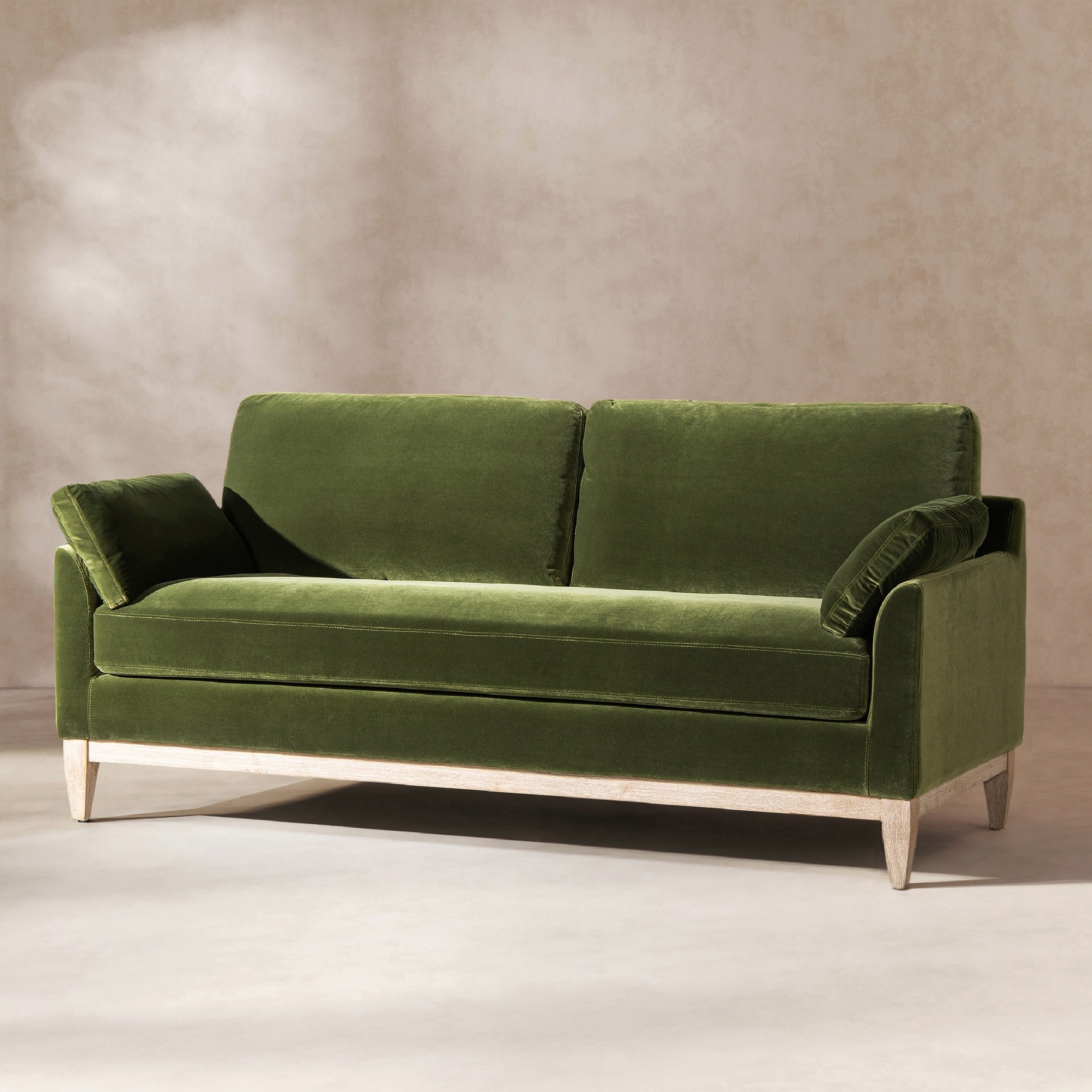 Pasadena 75.5 Velvet Modern Farmhouse Loose Pillow-Back Sofa