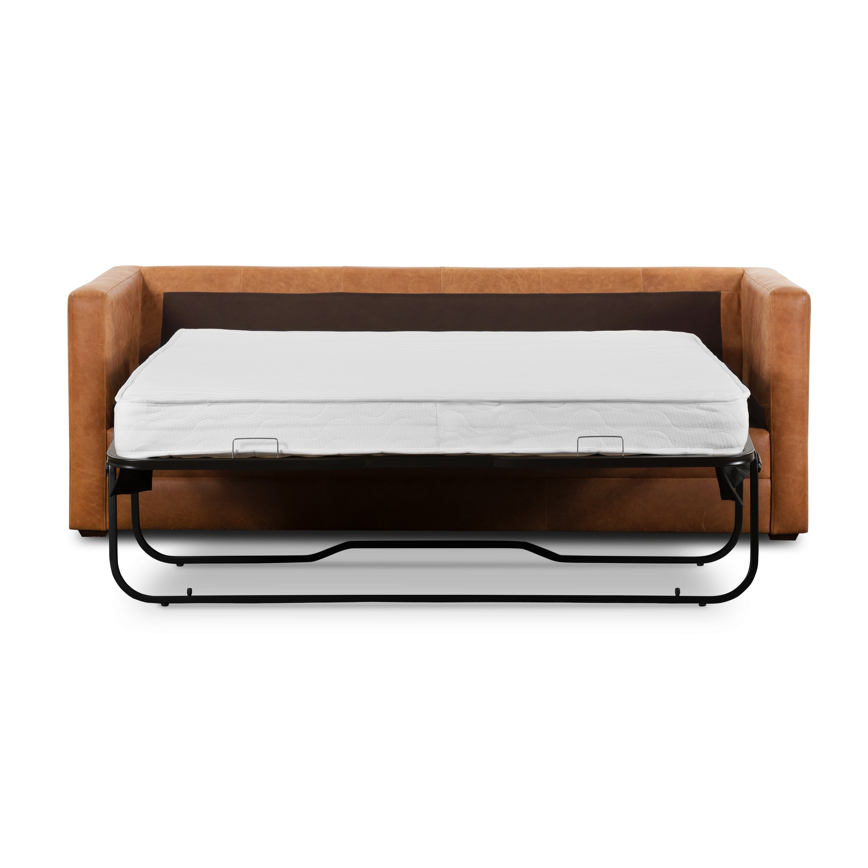 Poly & Bark Napa 82 Leather Pull-Out Convertible Sleeper Sofa - Full Grain Genuine Italian Leather