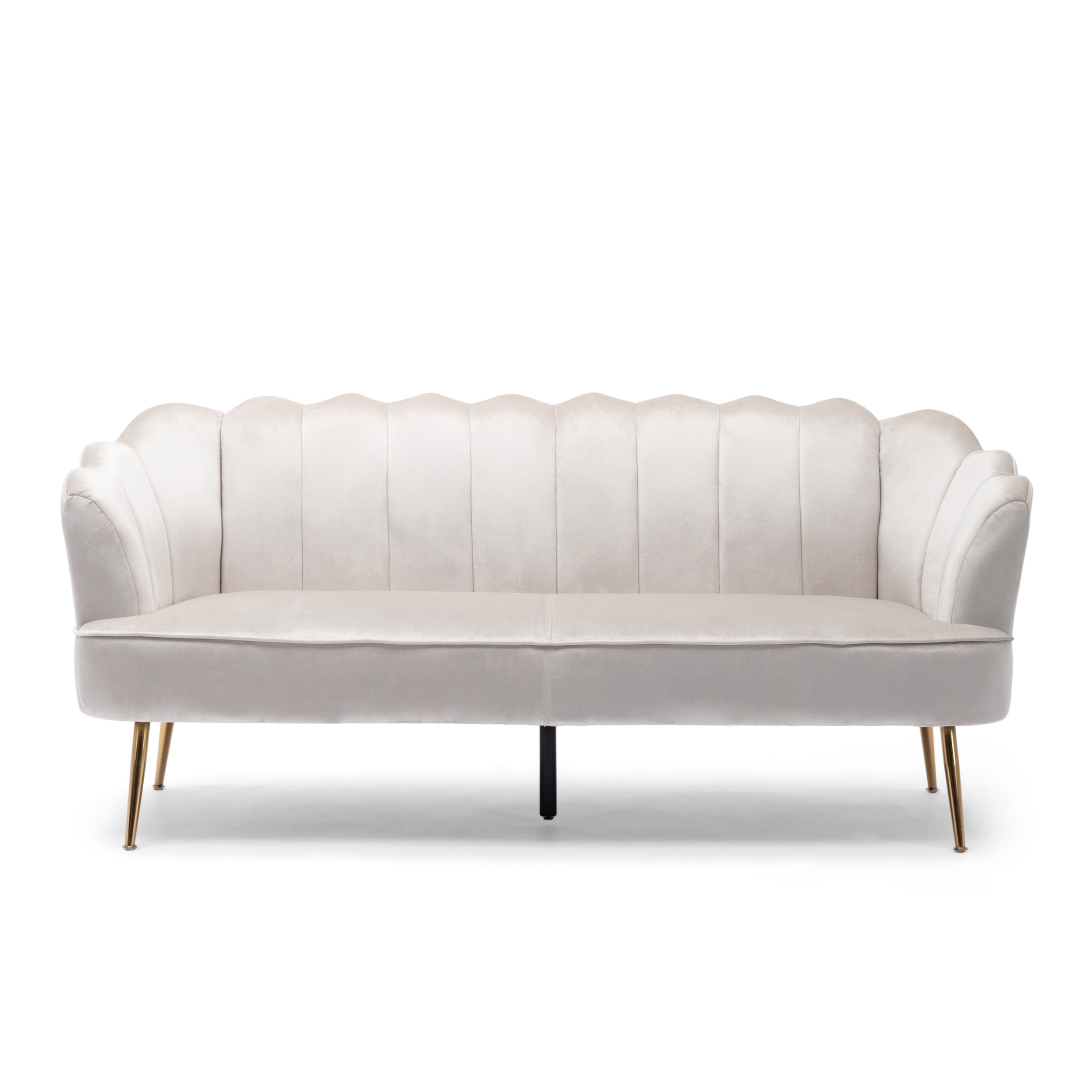 Reitz Glam Velvet Shell 3 Seater Sofa by Christopher Knight Home - 76.25 L x 29.25 W x 33.50 H