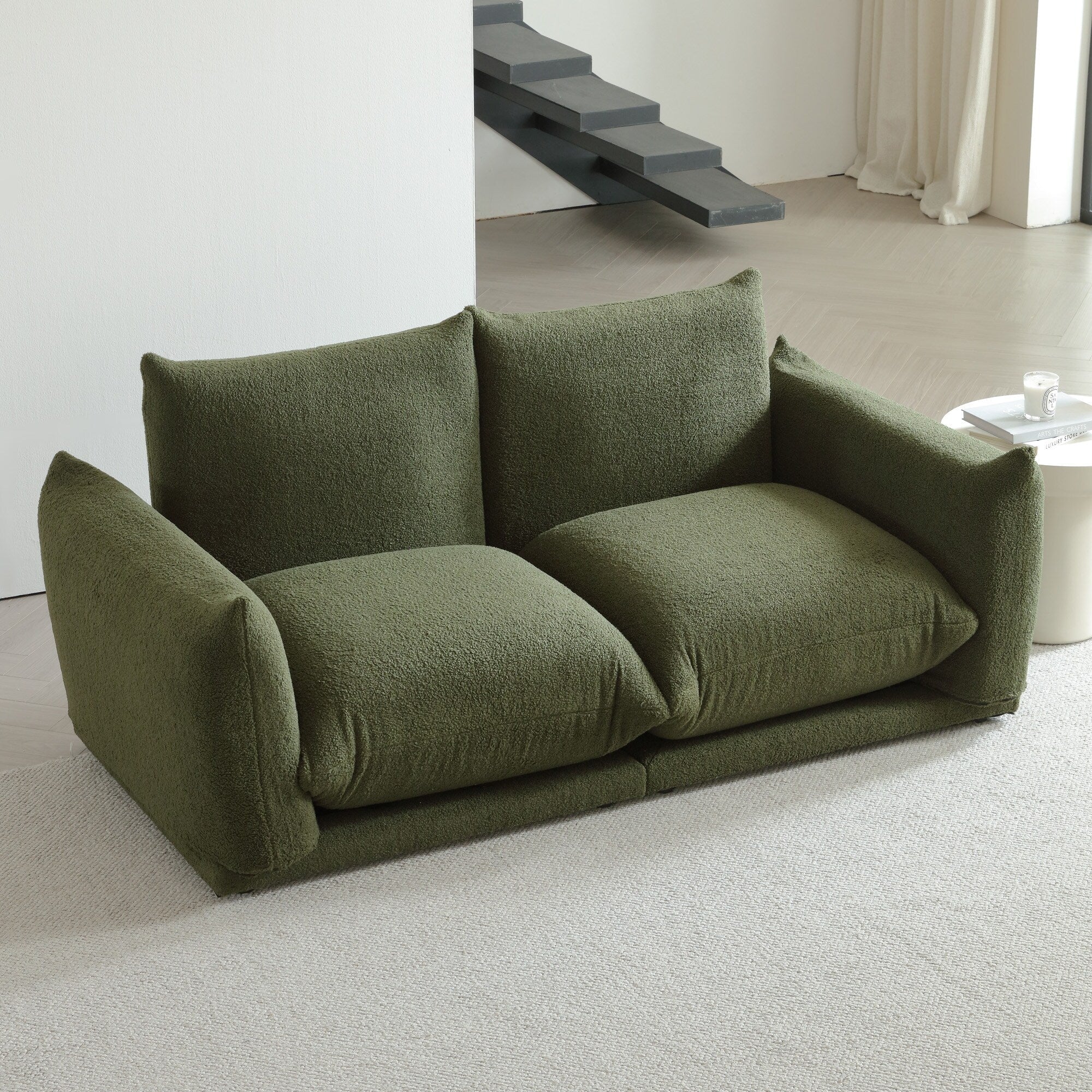 Romision Multi-combination Lambswool Velvet Upholstered Sectional Sofa