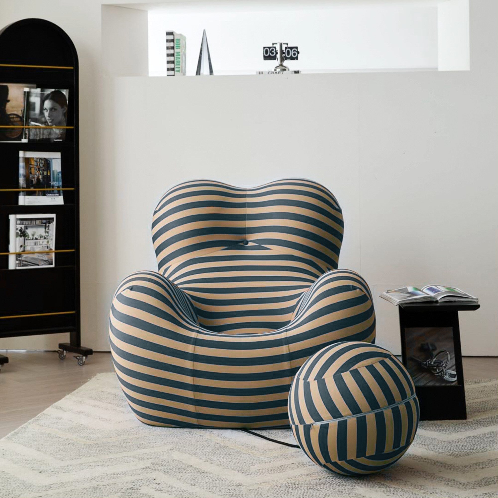 Romision Slope Arm Fabric Curved Sofa