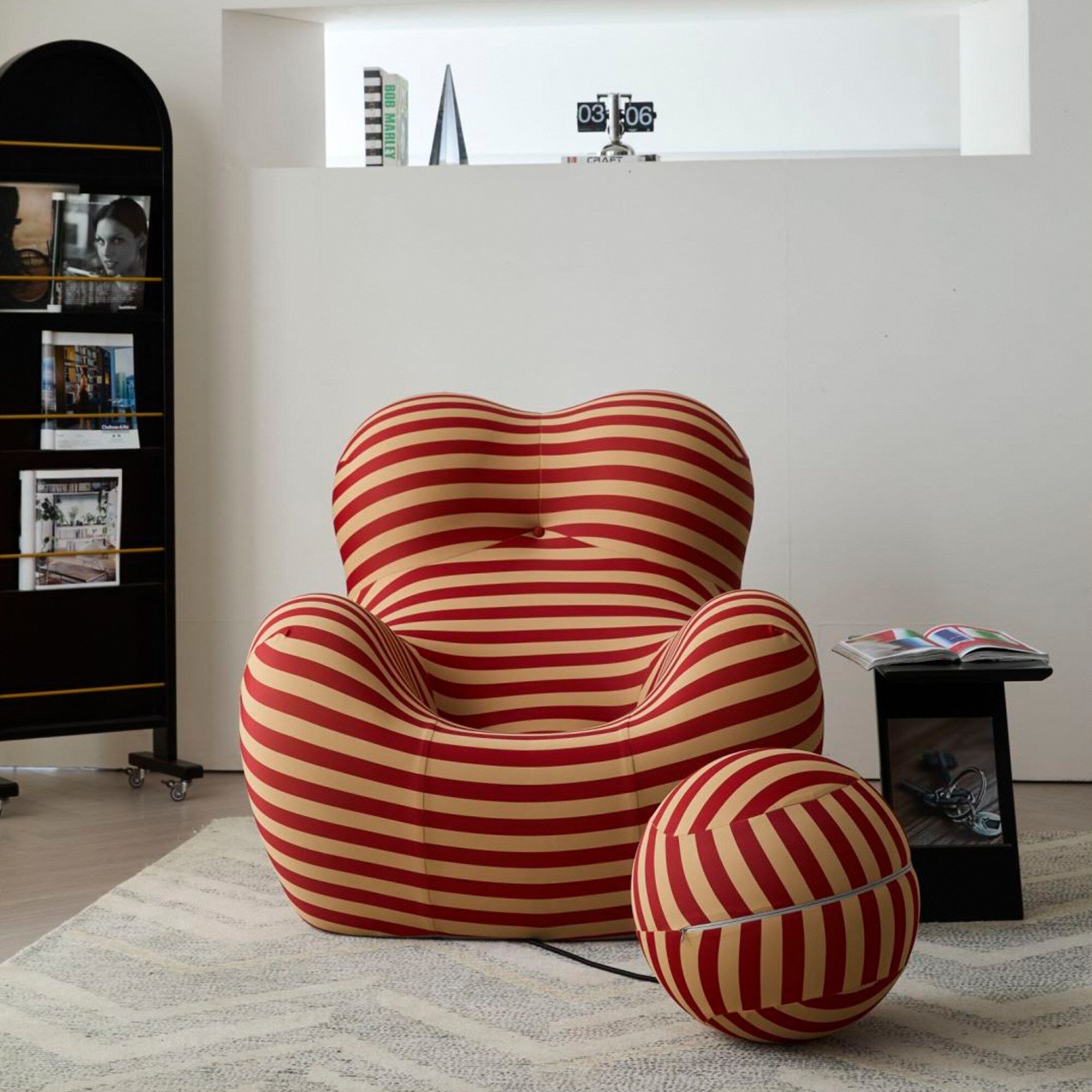Romision Slope Arm Fabric Curved Sofa