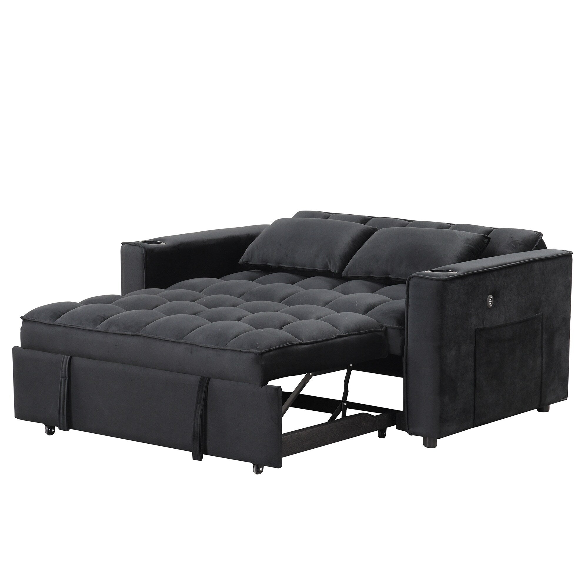 Roomfitters 58 4-1 Multi-functional Sofa Bed with Cup Holder and USB Port for Living Room or Apartments
