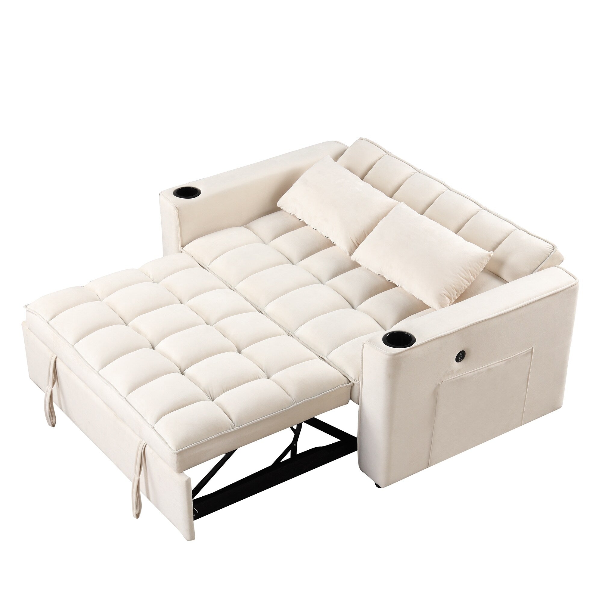 Roomfitters 58 4-1 Multi-functional Sofa Bed with Cup Holder and USB Port for Living Room or Apartments
