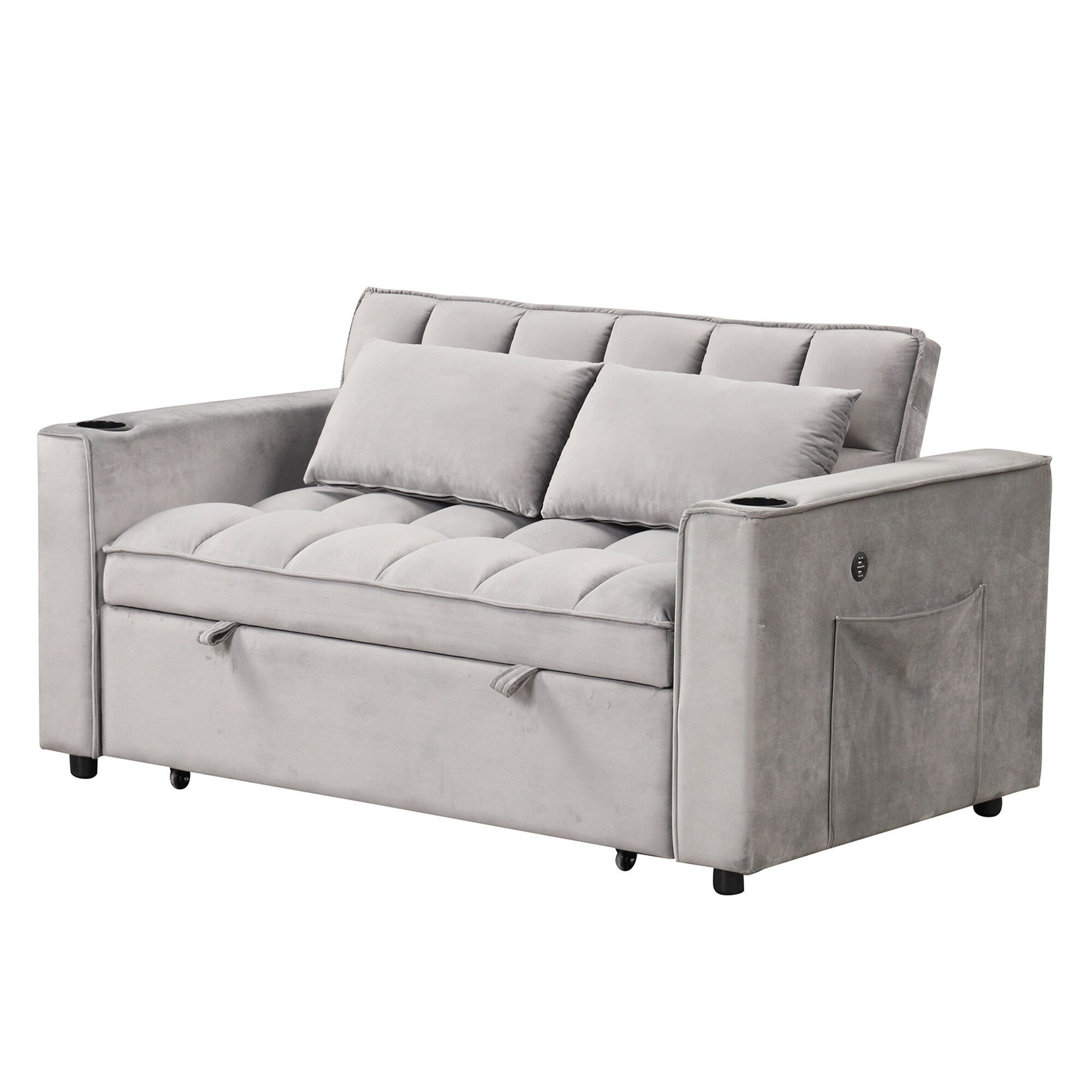 Roomfitters 58 4-1 Multi-functional Sofa Bed with Cup Holder and USB Port for Living Room or Apartments
