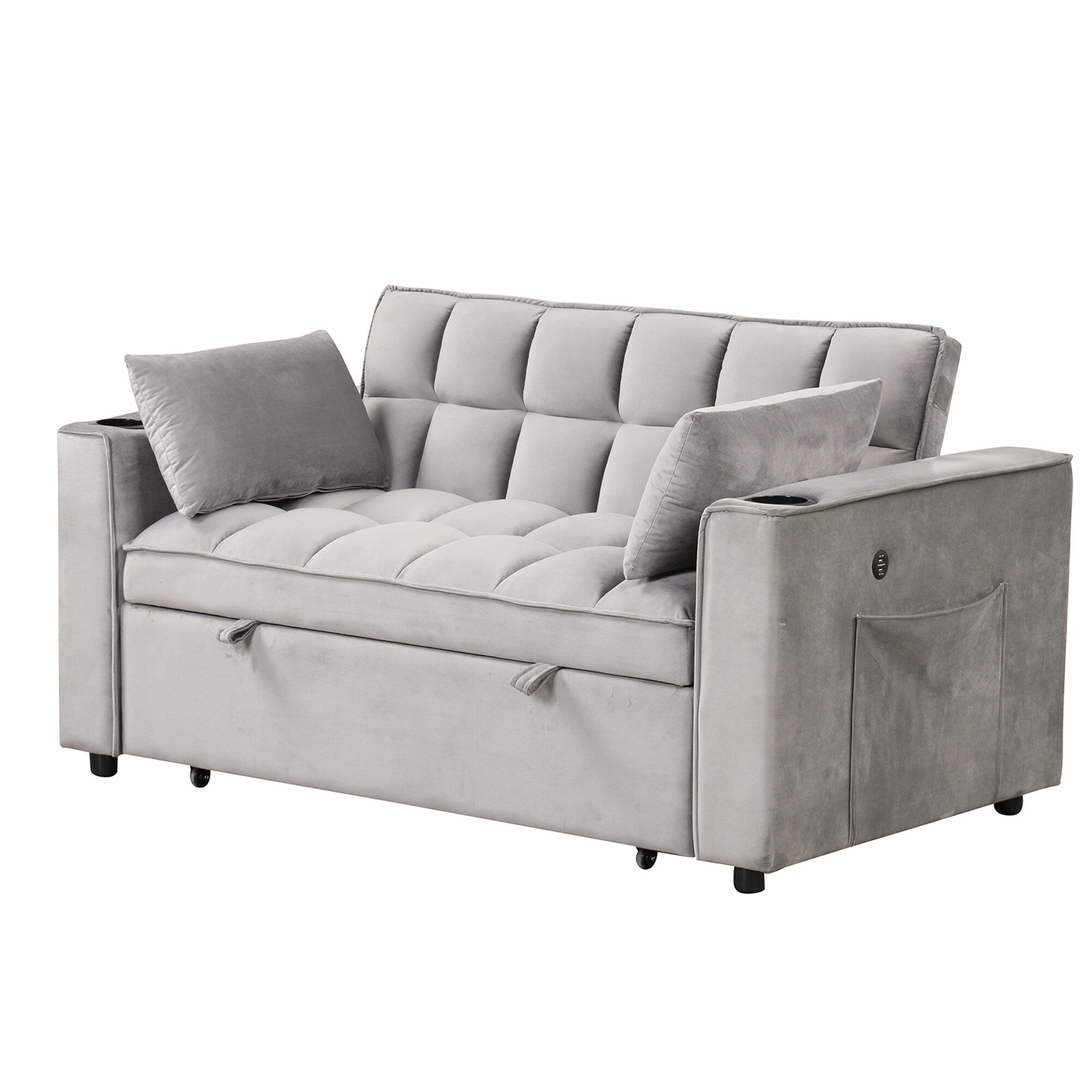 Roomfitters 58 4-1 Multi-functional Sofa Bed with Cup Holder and USB Port for Living Room or Apartments