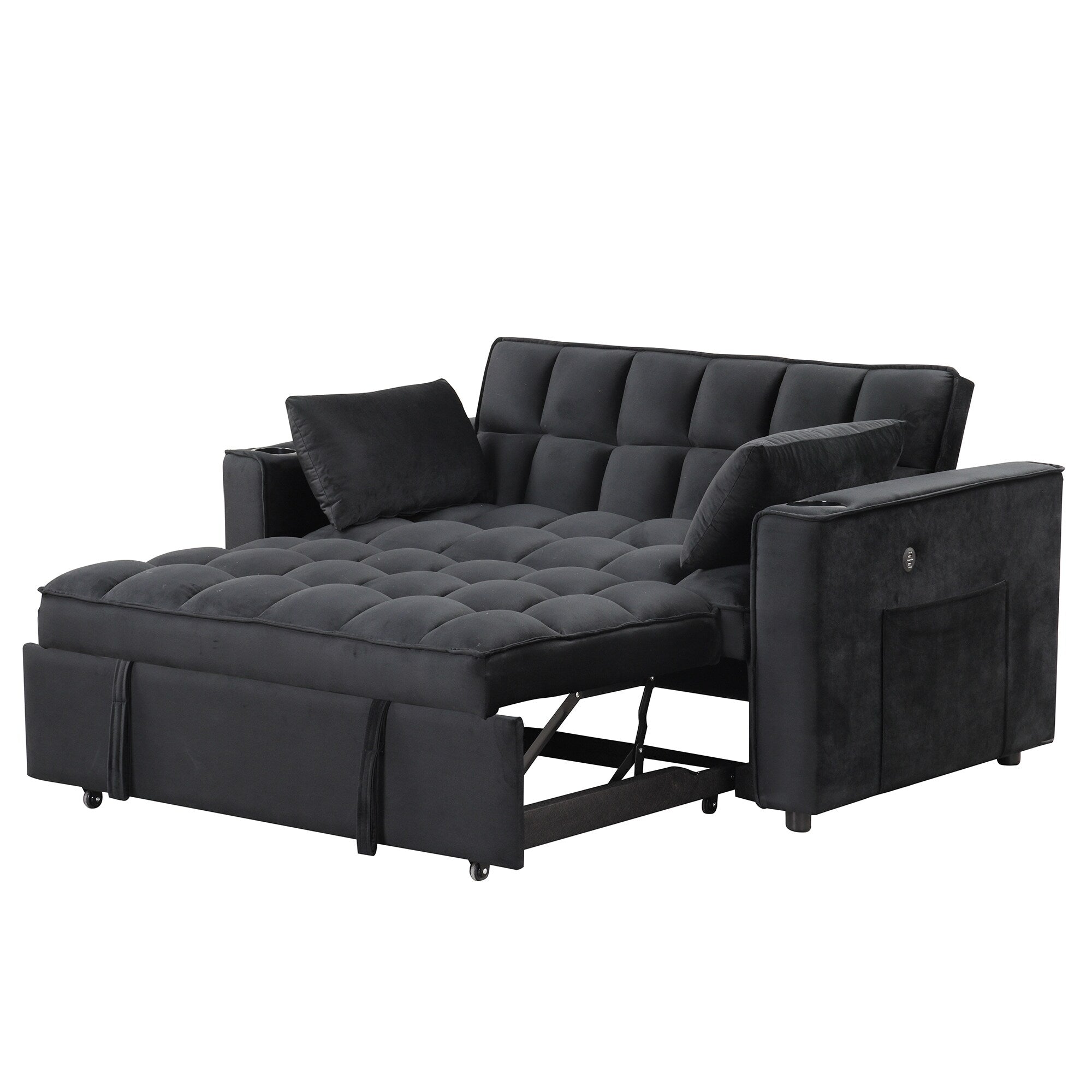 Roomfitters 58 4-1 Multi-functional Sofa Bed with Cup Holder and USB Port for Living Room or Apartments